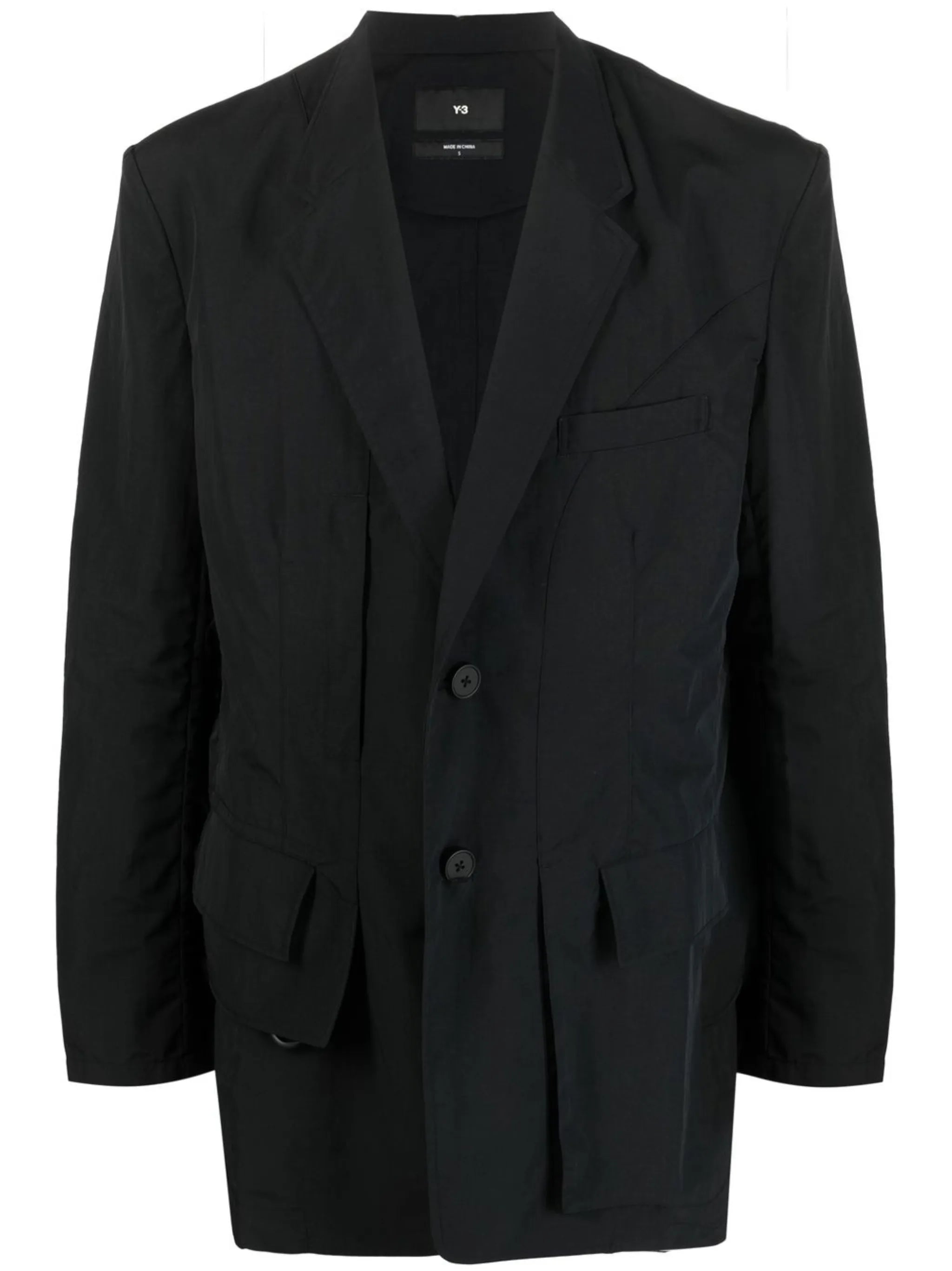 CR Nyl crease-effect single-breasted blazer