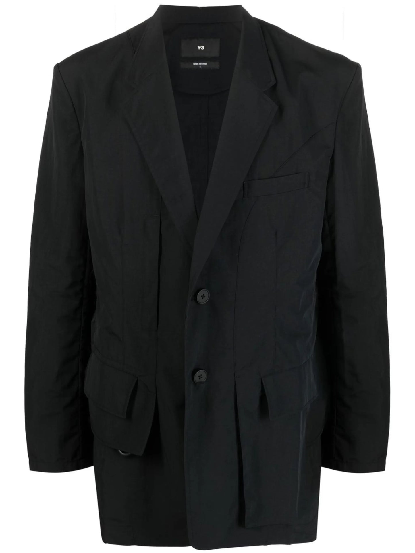 CR Nyl crease-effect single-breasted blazer
