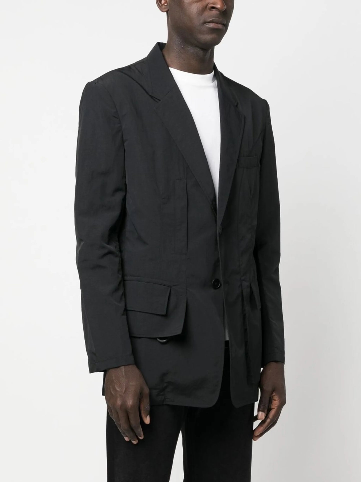 CR Nyl crease-effect single-breasted blazer
