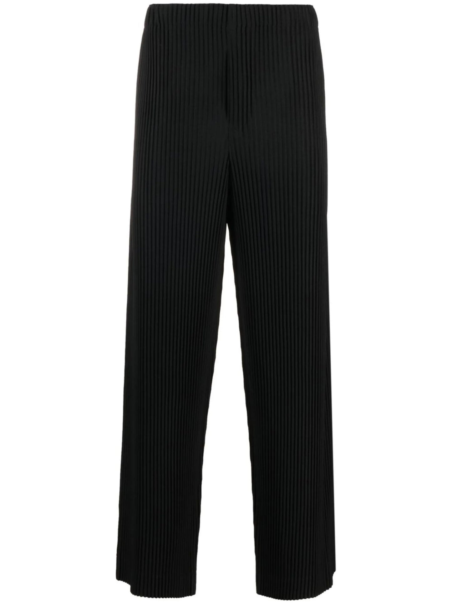 straight-leg plissé trousers