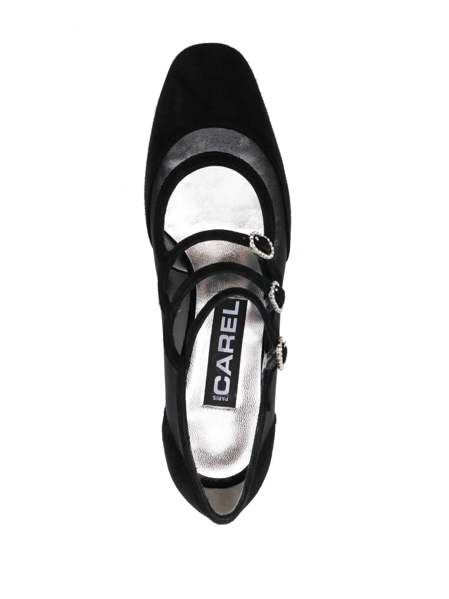 mesh-panelled suede pumps