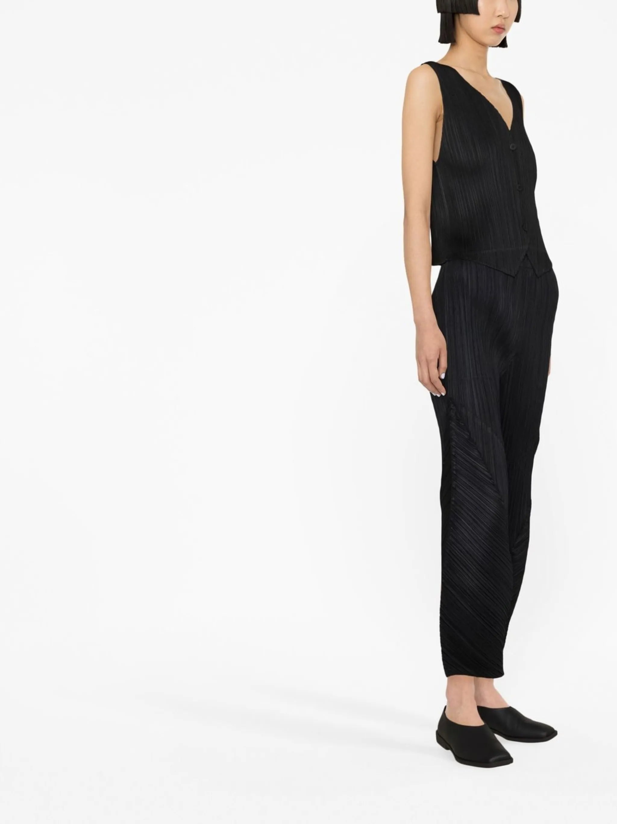 cropped plissé trousers