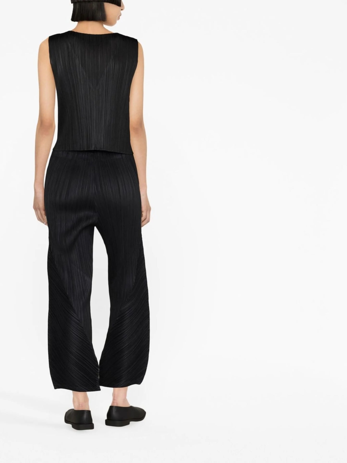 cropped plissé trousers
