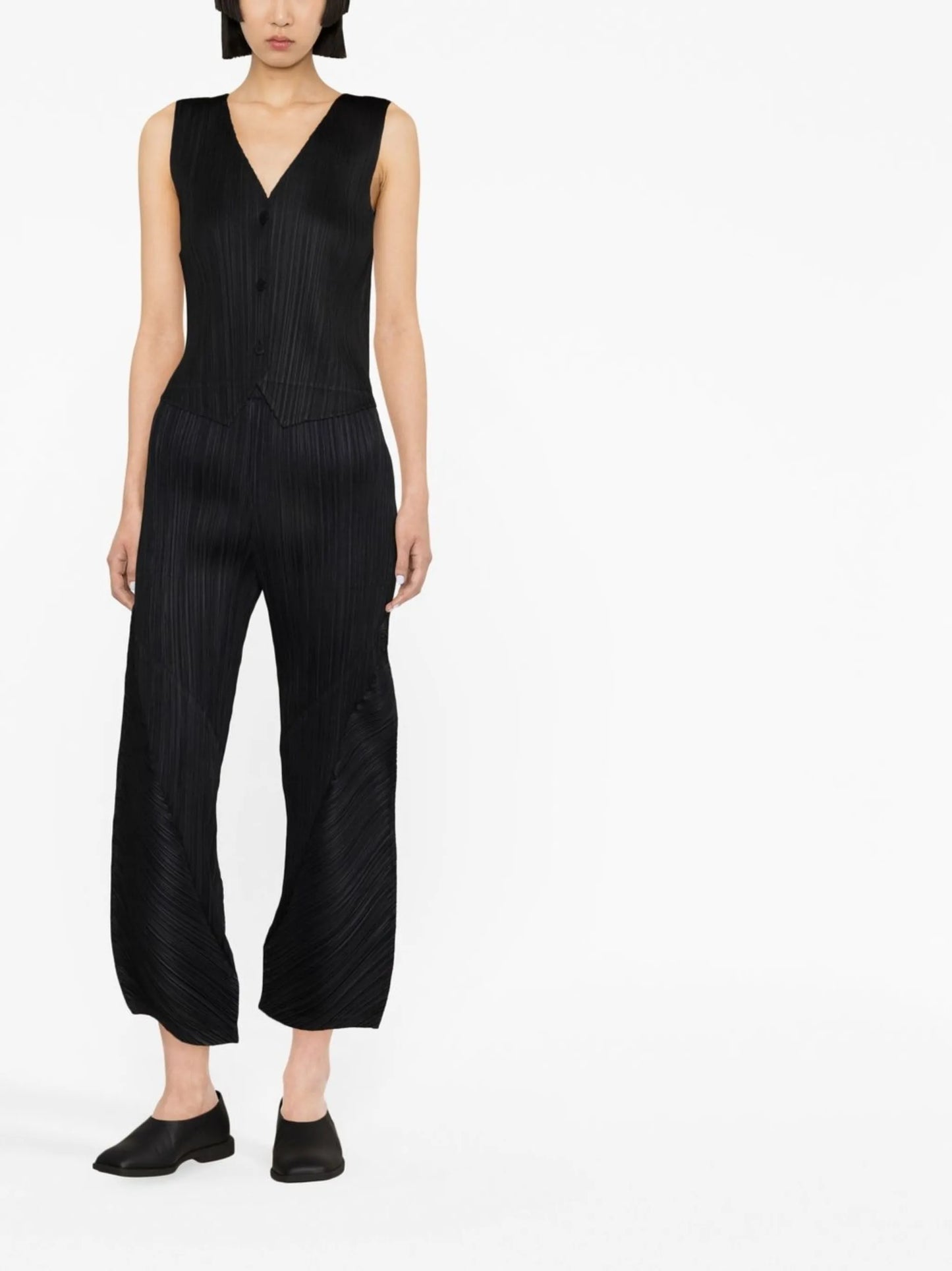 cropped plissé trousers