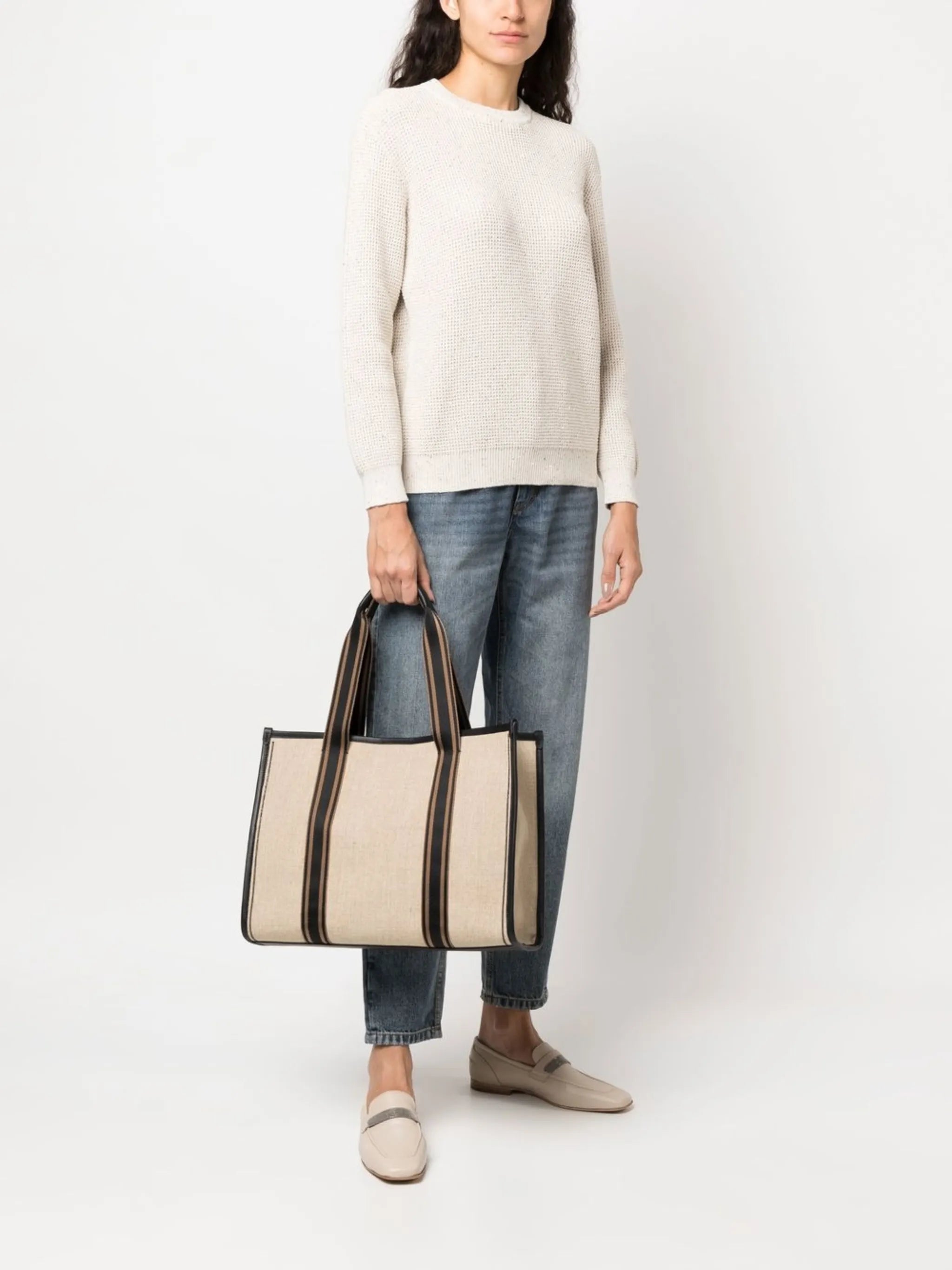 oversized hand-held tote bag