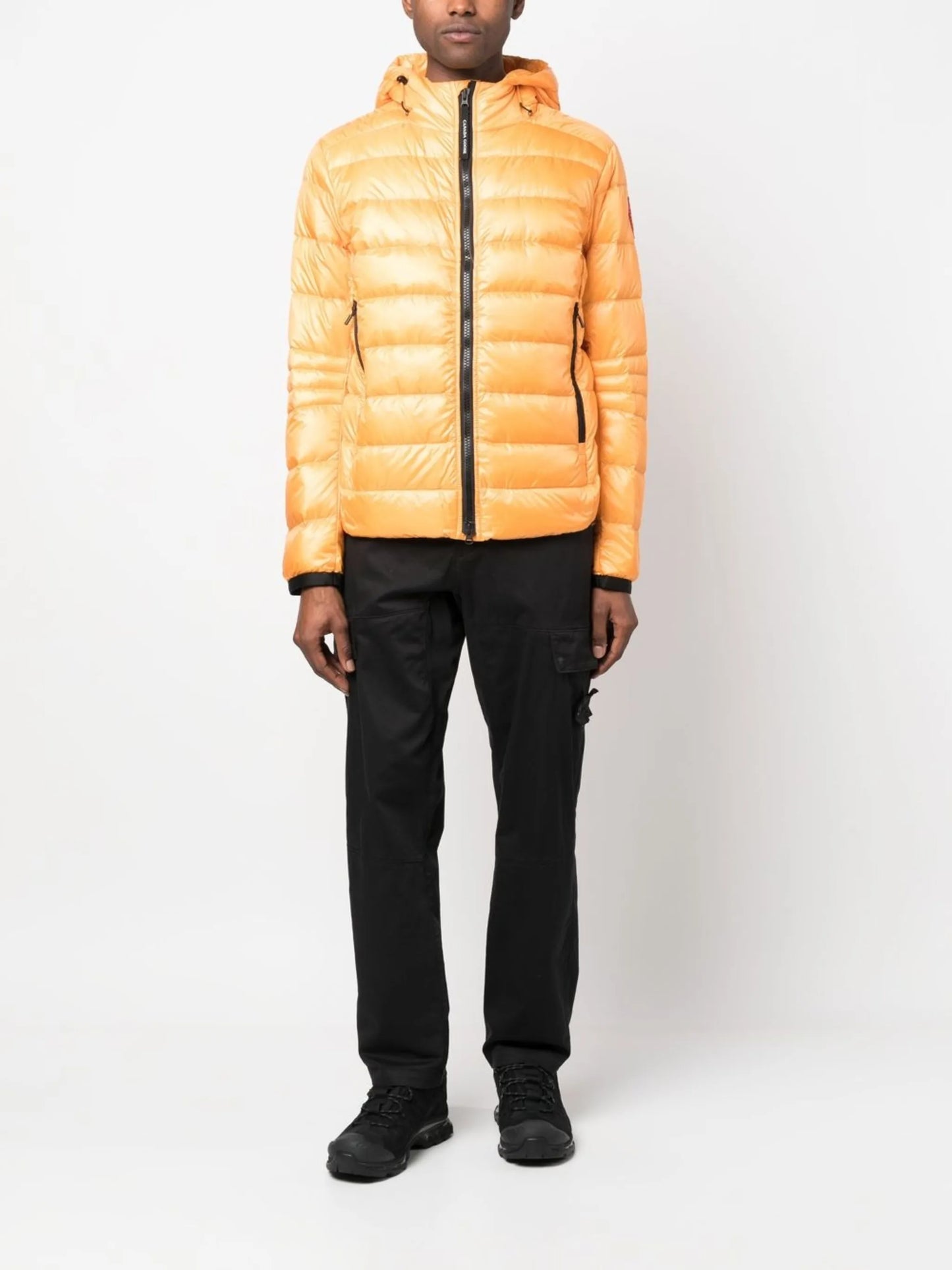 logo-patch hooded puffer jakcet