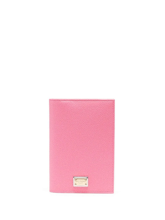 logo-plaque leather wallet