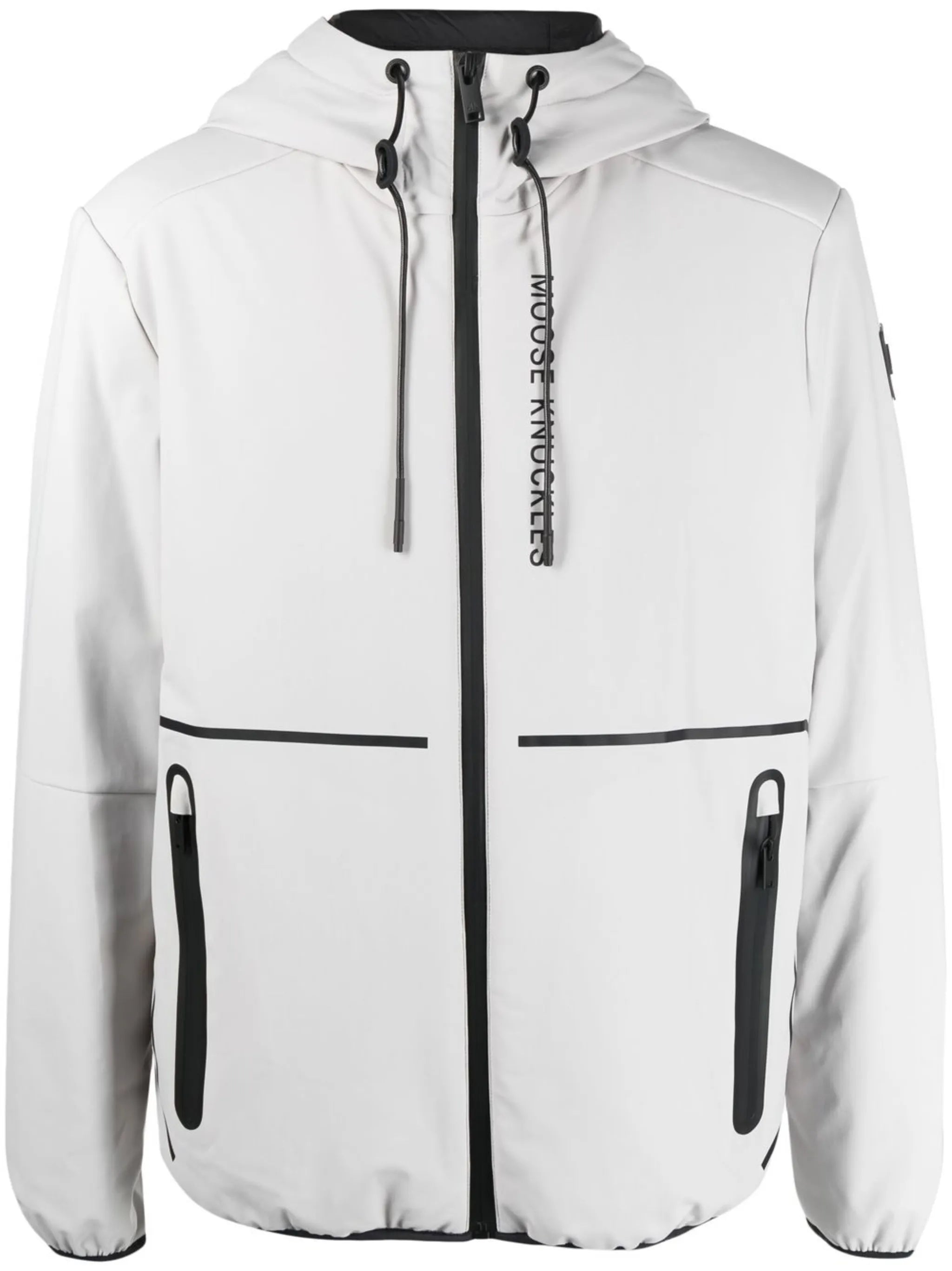 contrast-detailing hooded jacket