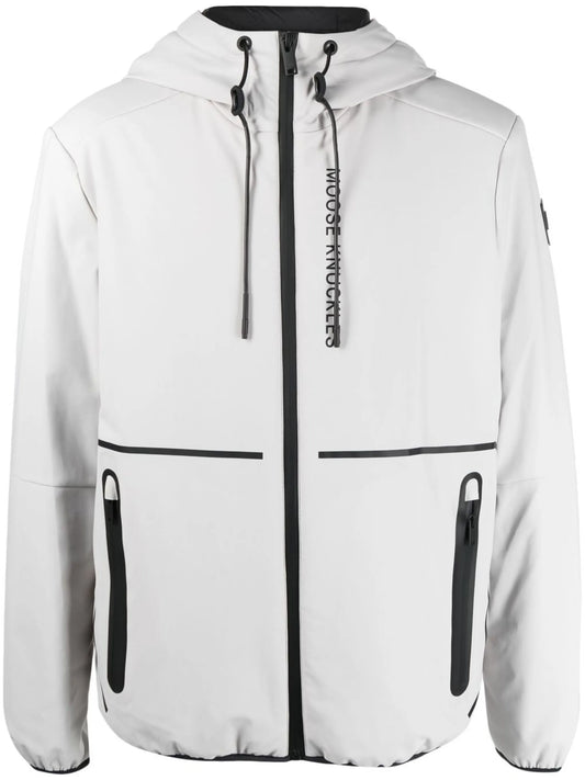 contrast-detailing hooded jacket