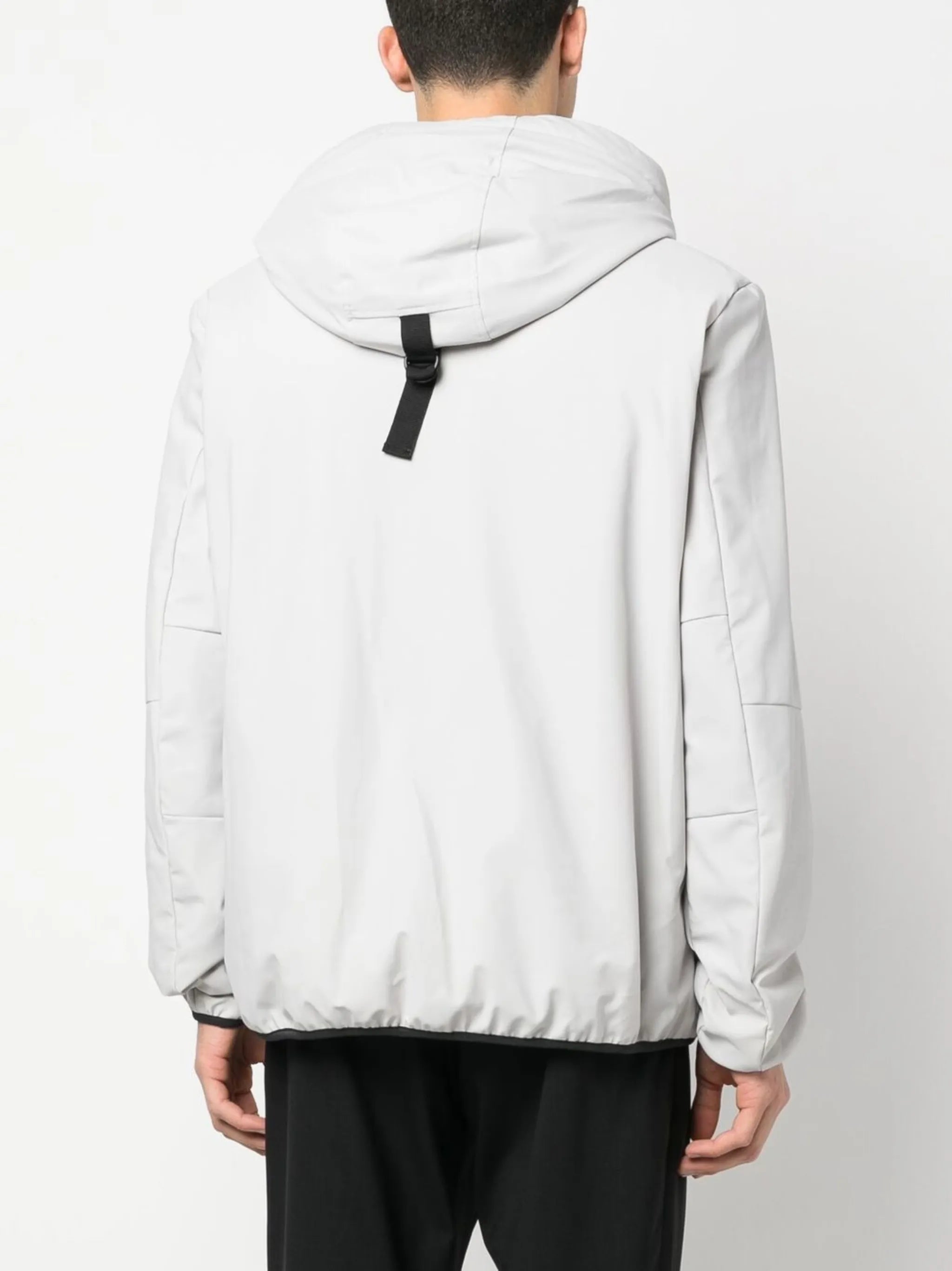 contrast-detailing hooded jacket