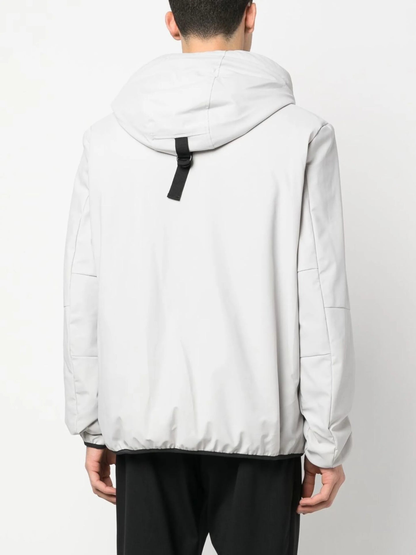 contrast-detailing hooded jacket