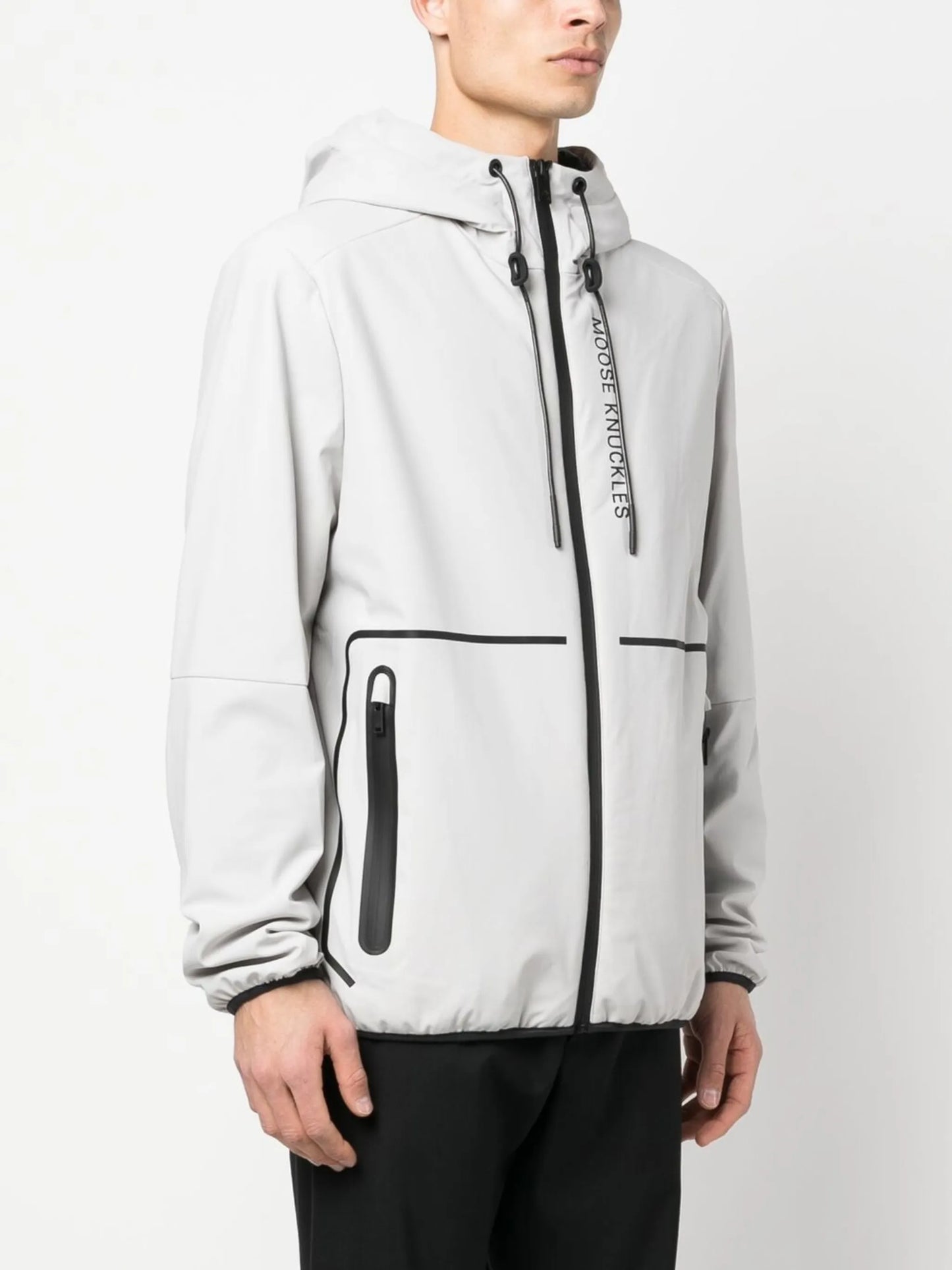 contrast-detailing hooded jacket