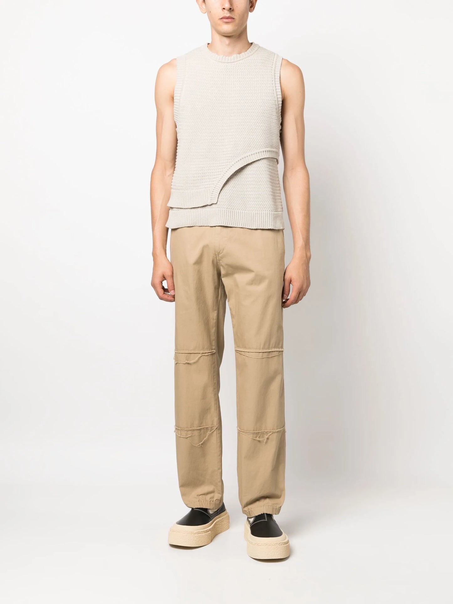 numbers-motif chino trousers