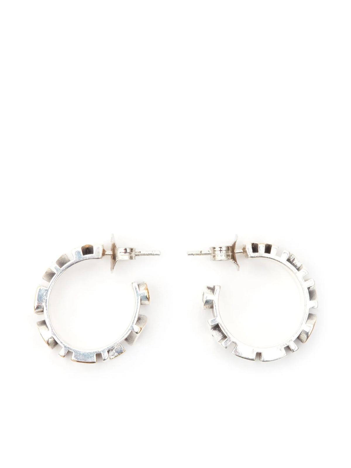 logo-embossed hoop earrings