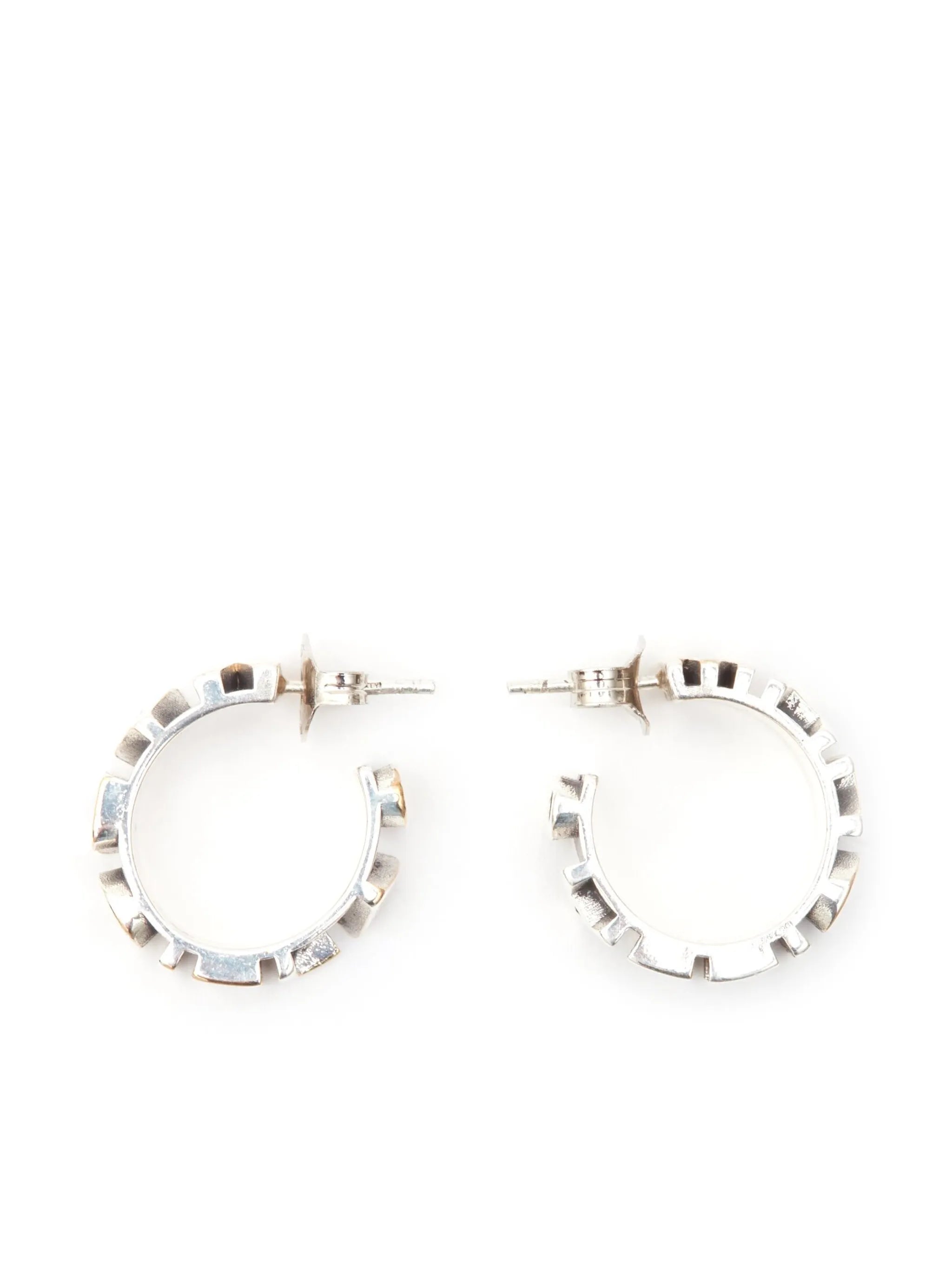 logo-embossed hoop earrings
