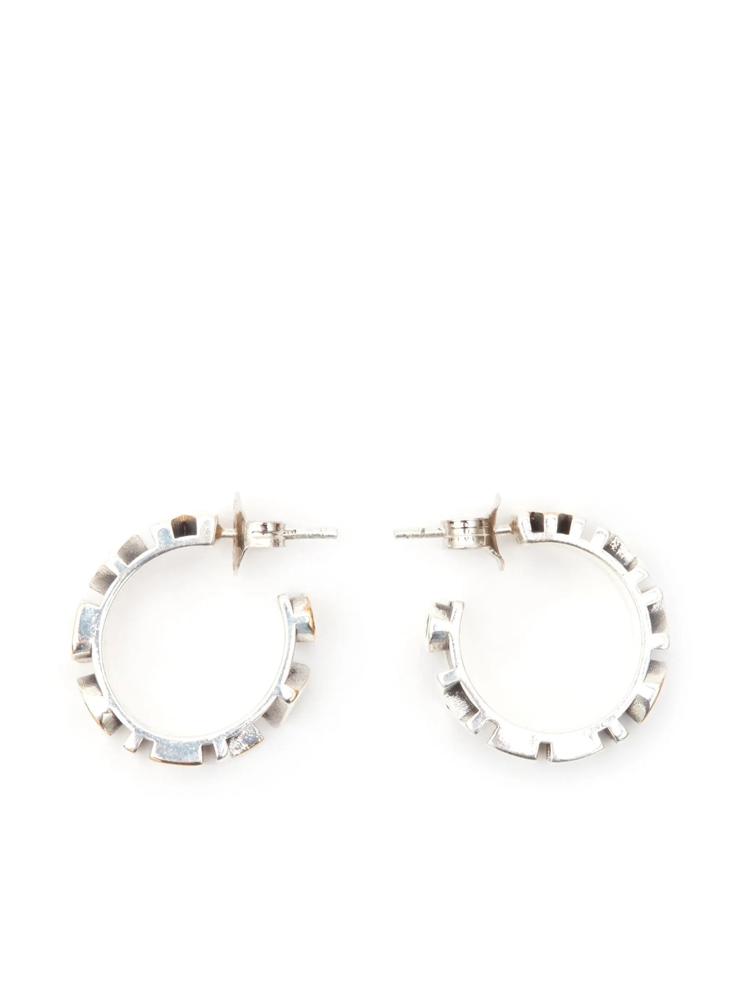 logo-embossed hoop earrings