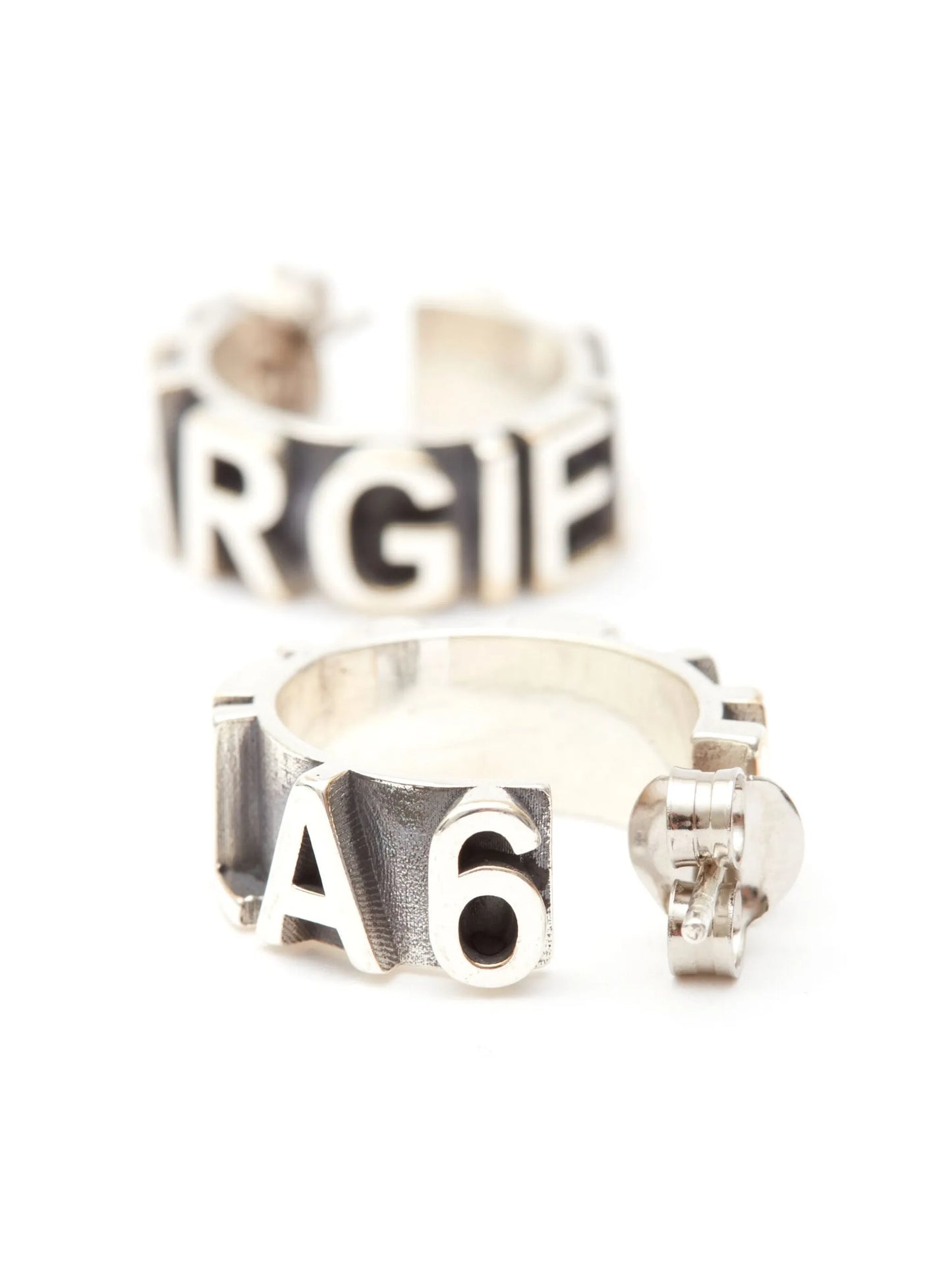 logo-embossed hoop earrings