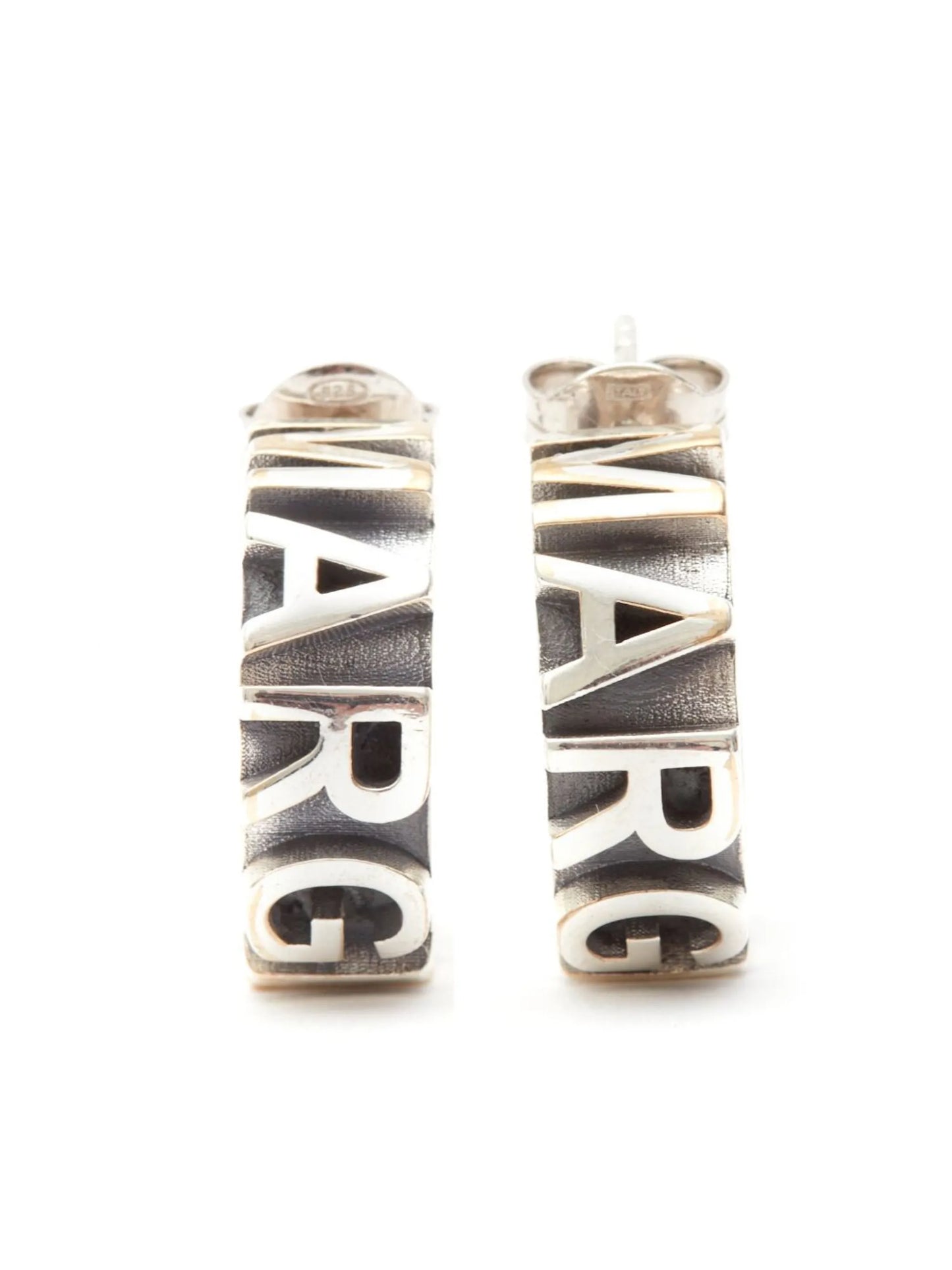 logo-embossed hoop earrings