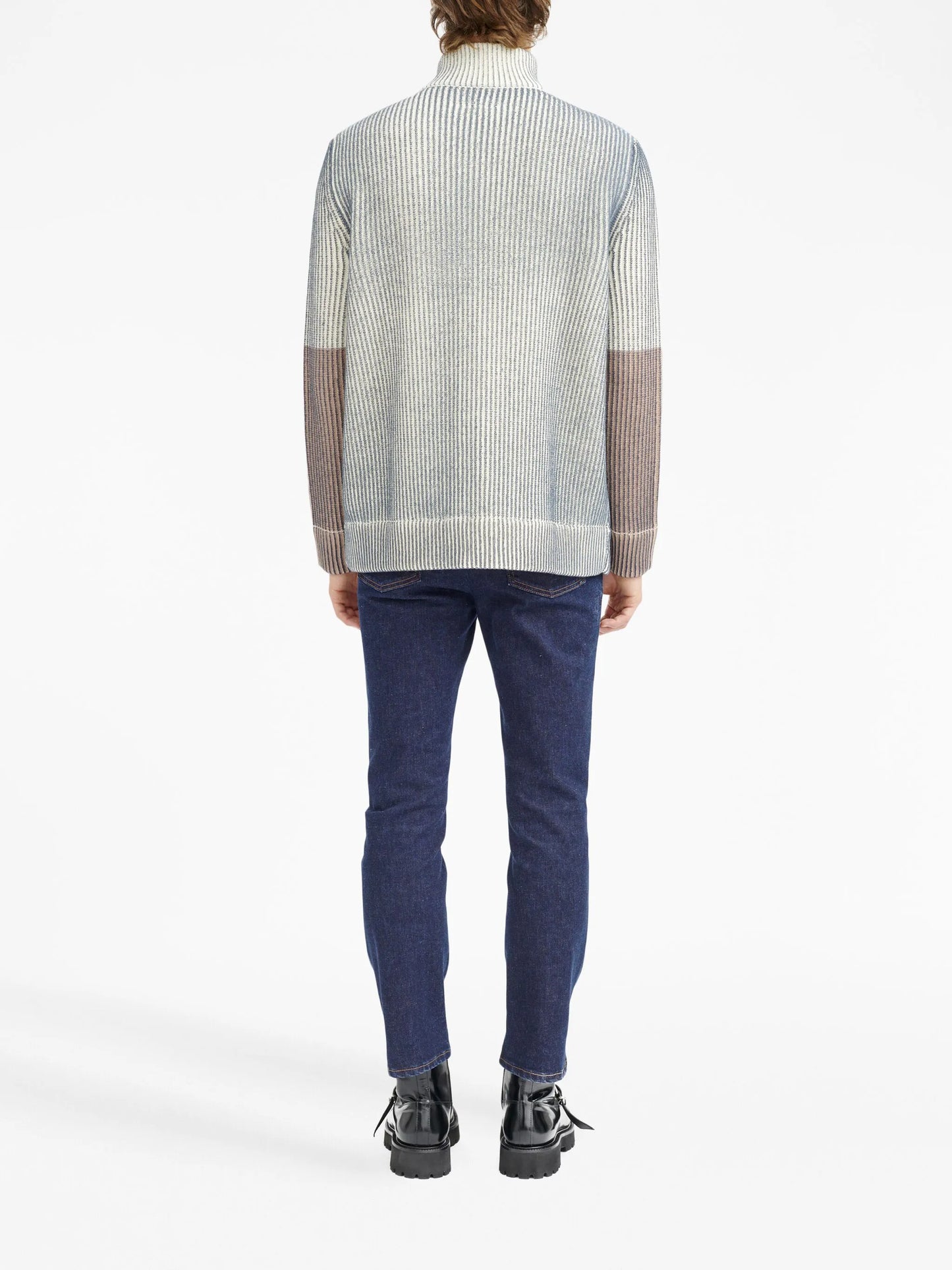ribbed zip-up cardigan