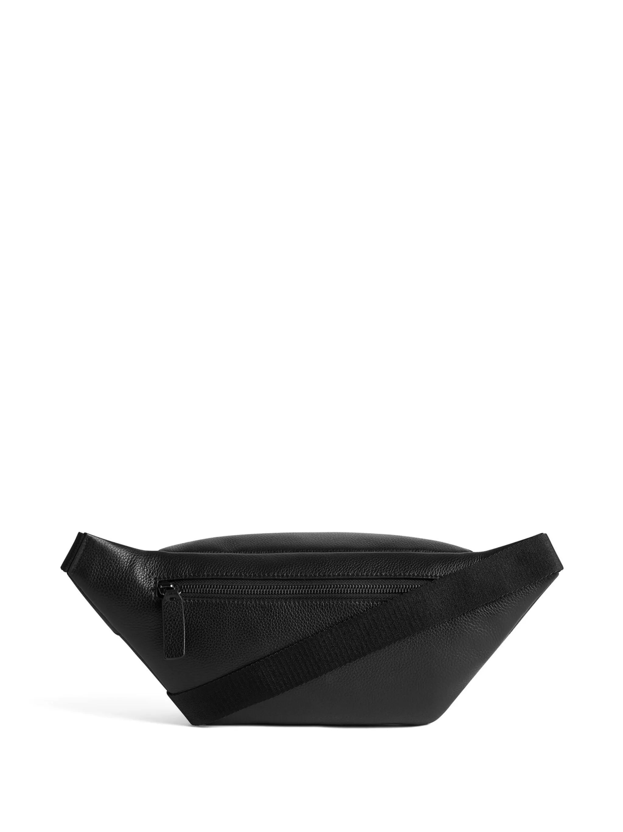 logo-print leather belt bag
