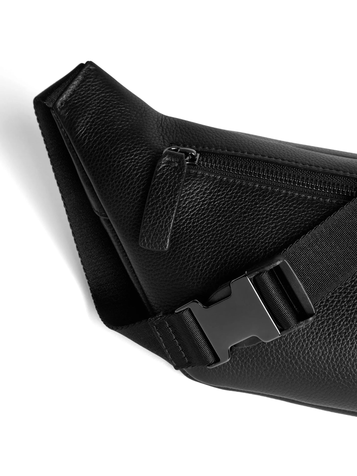 logo-print leather belt bag