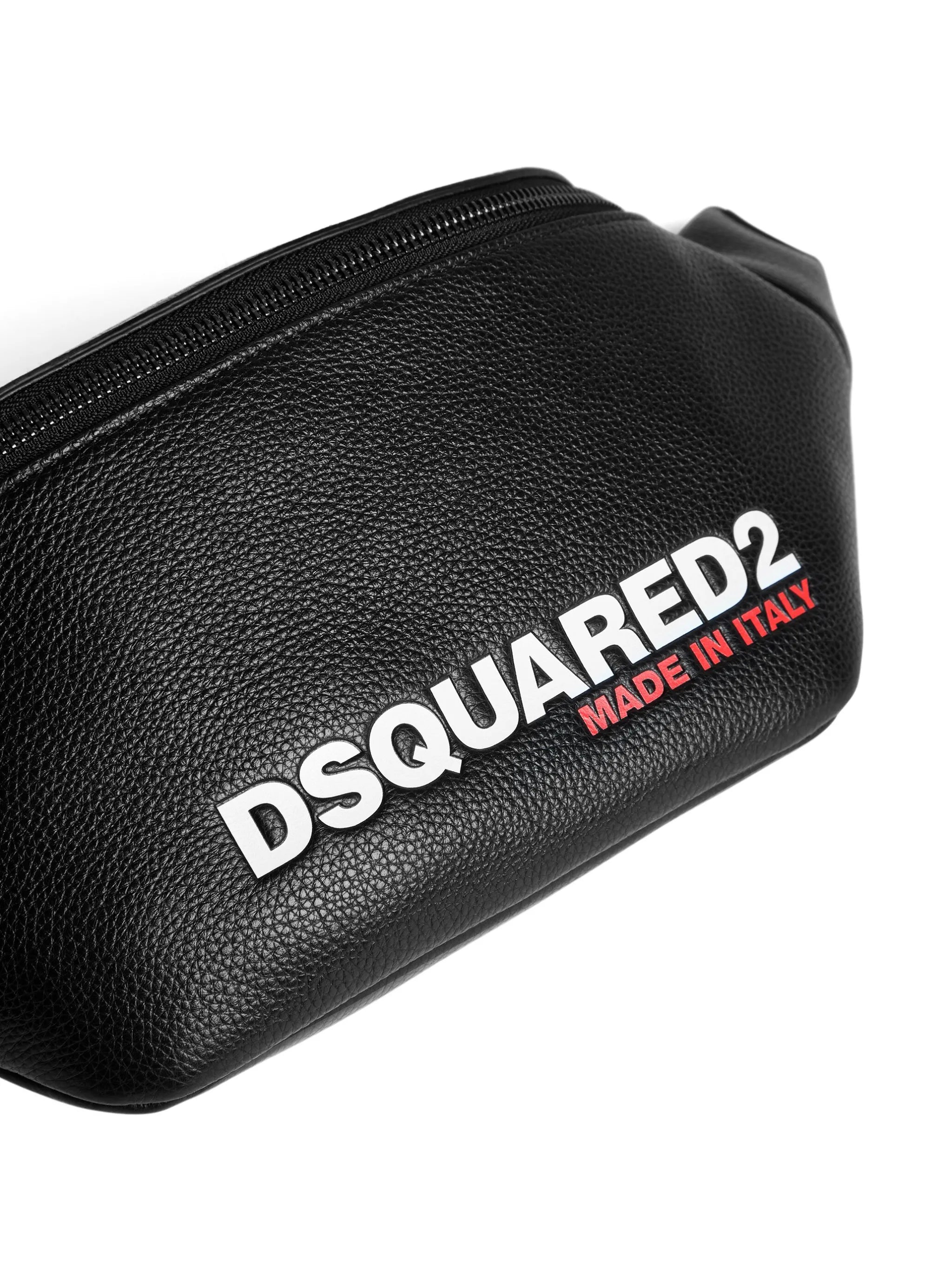 logo-print leather belt bag