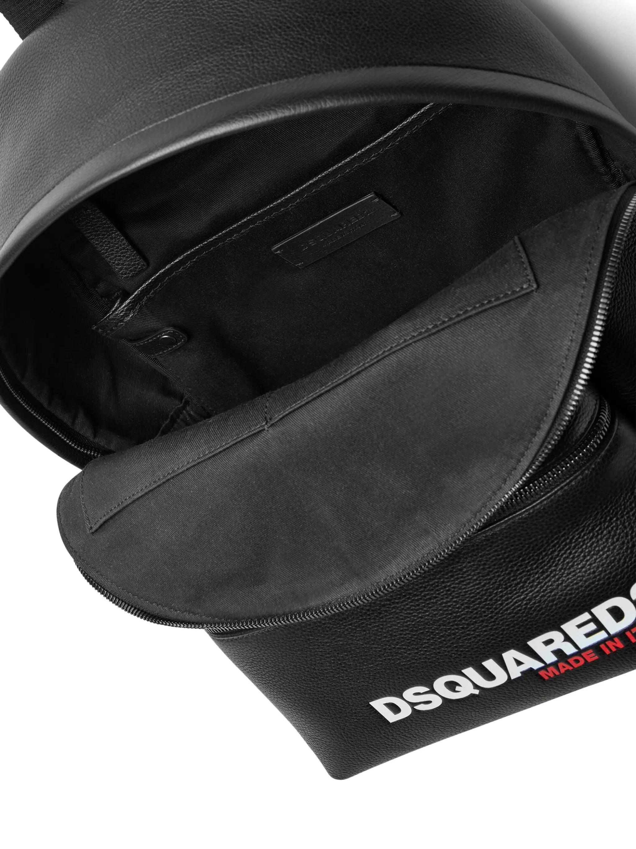 logo-print pebbled leather backpack
