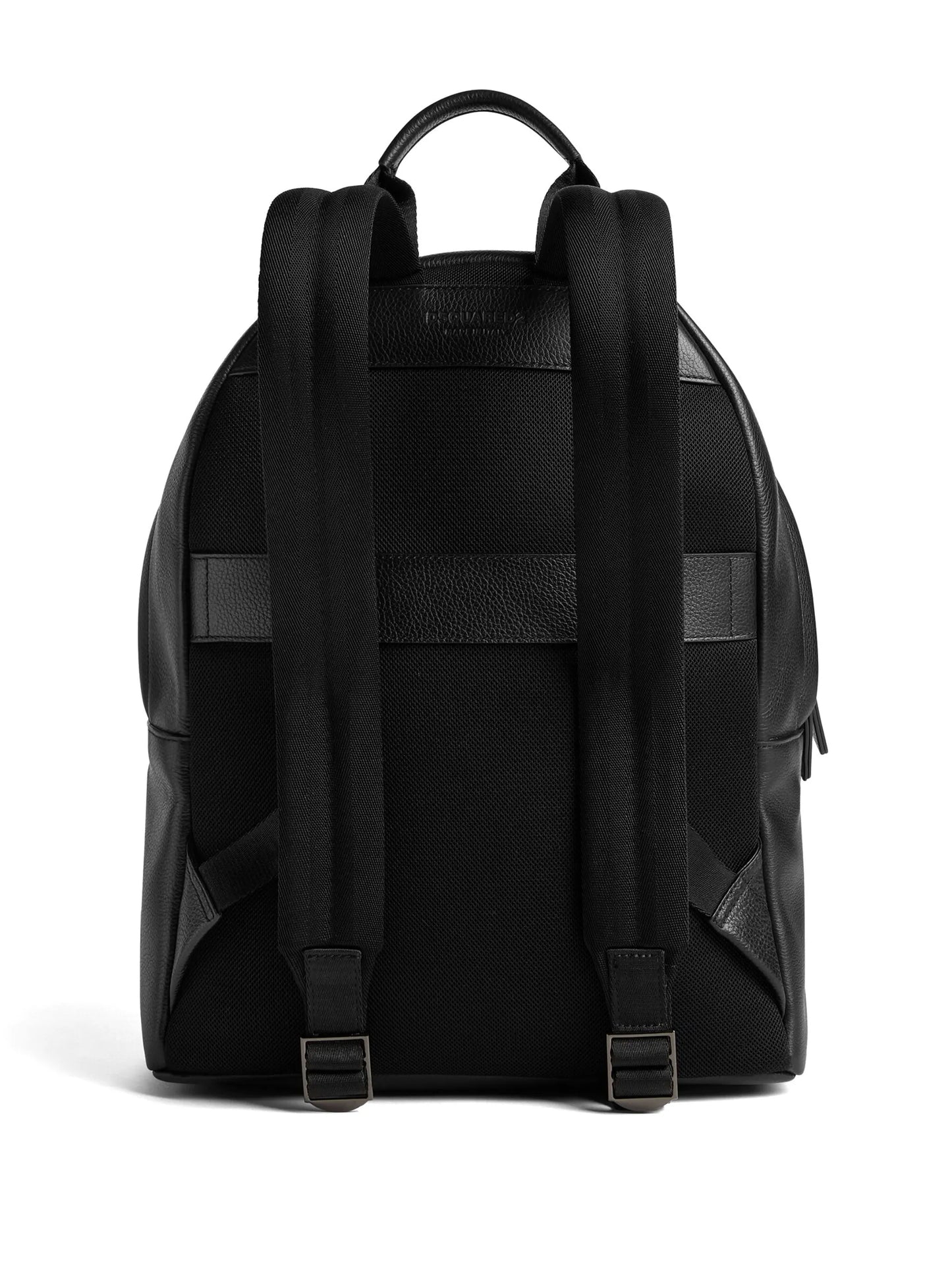 logo-print pebbled leather backpack