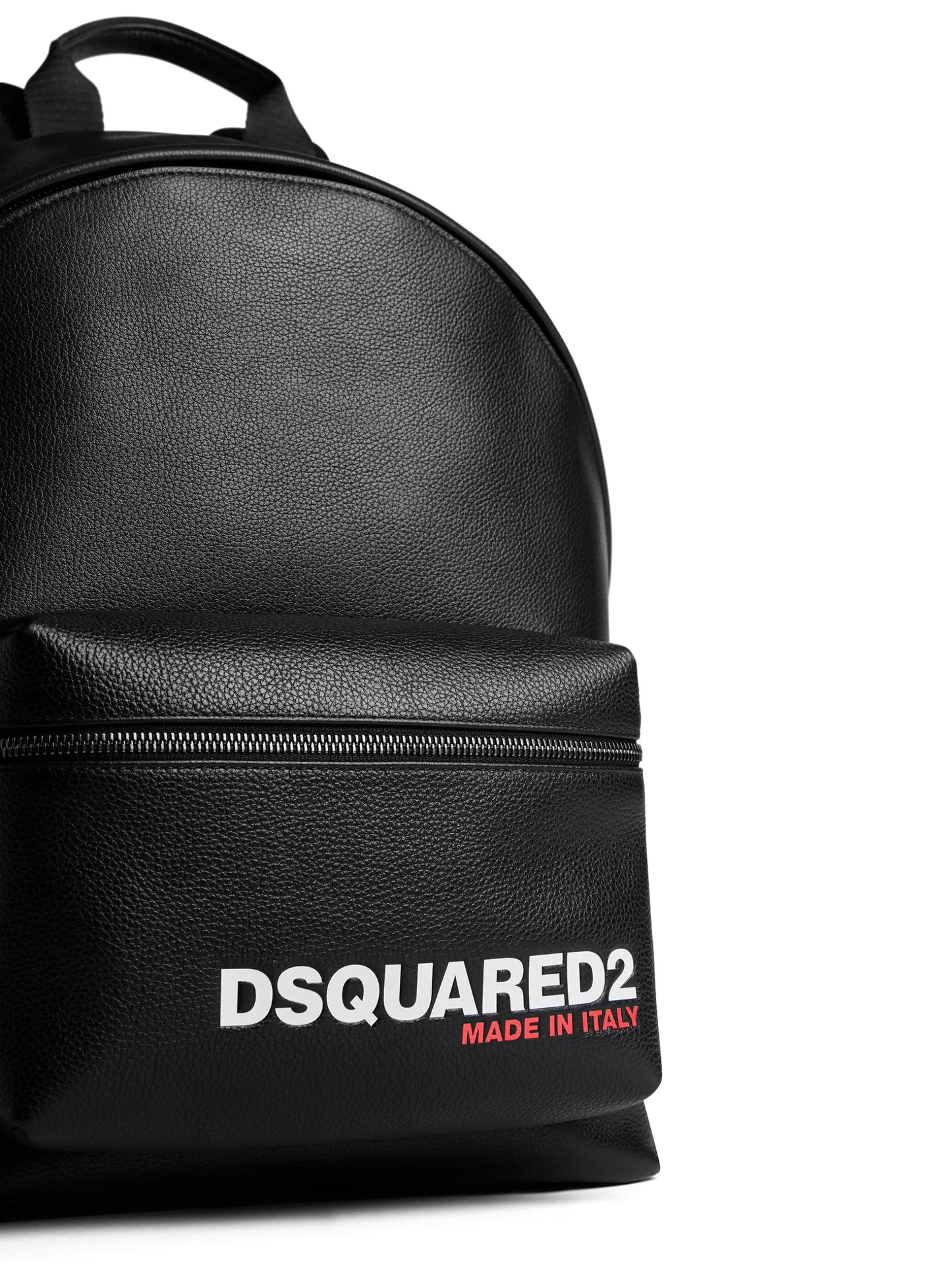 logo-print pebbled leather backpack