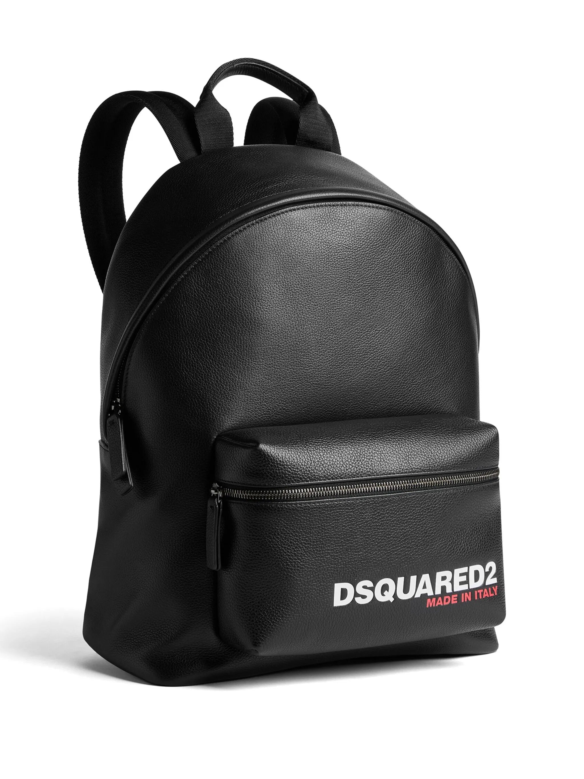 logo-print pebbled leather backpack