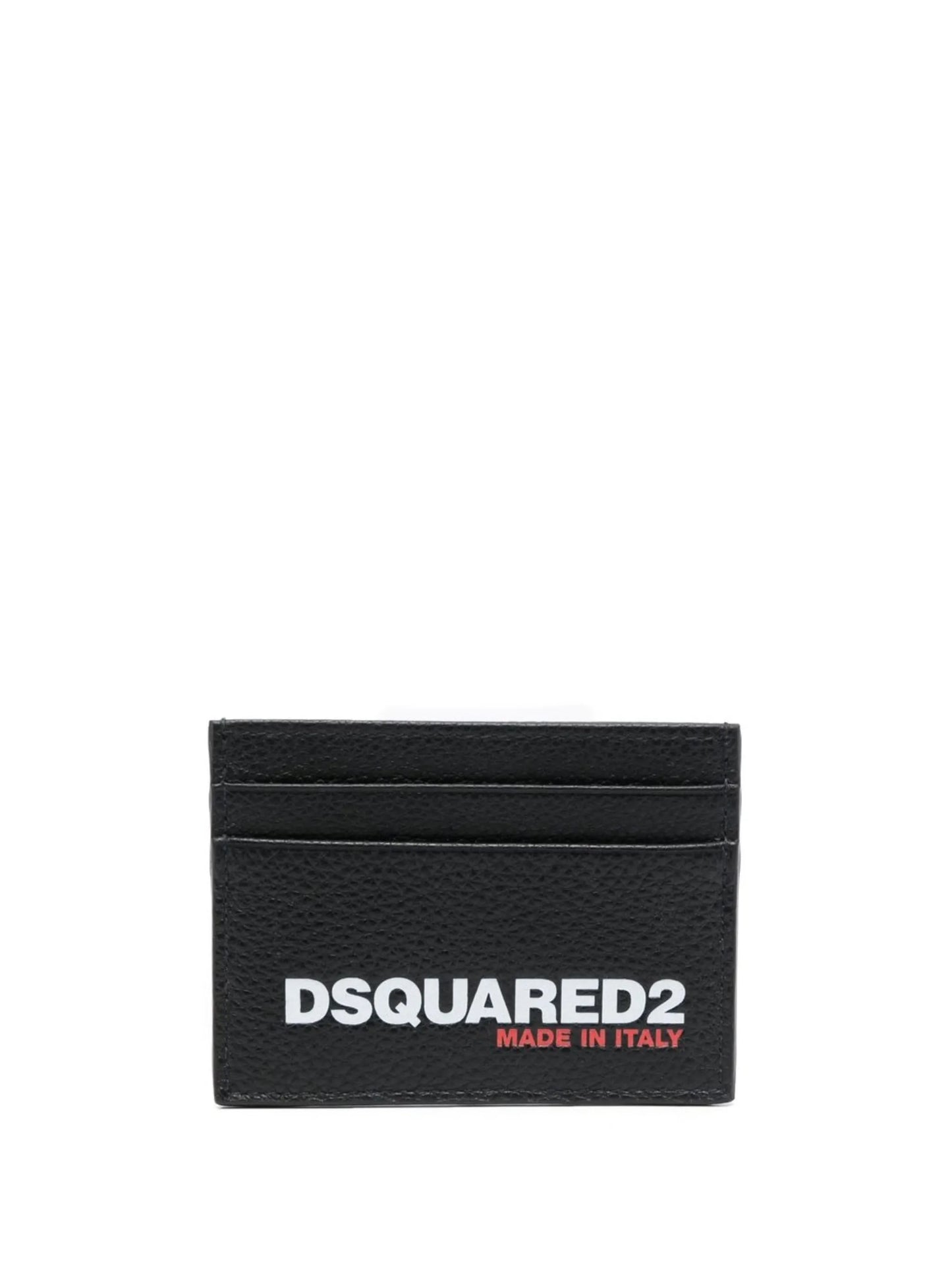 logo-print leather cardholder