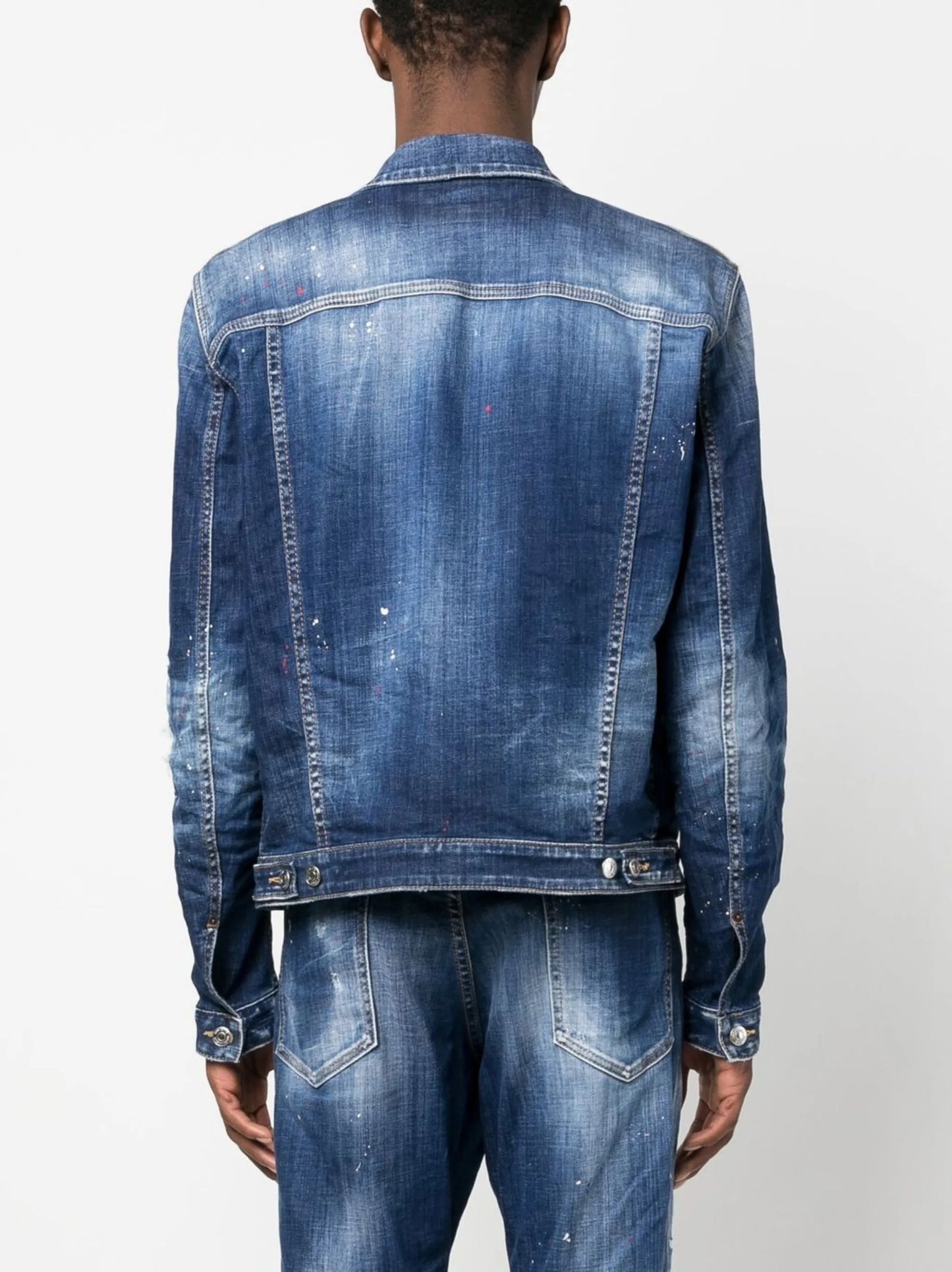 distressed-effect denim jacket
