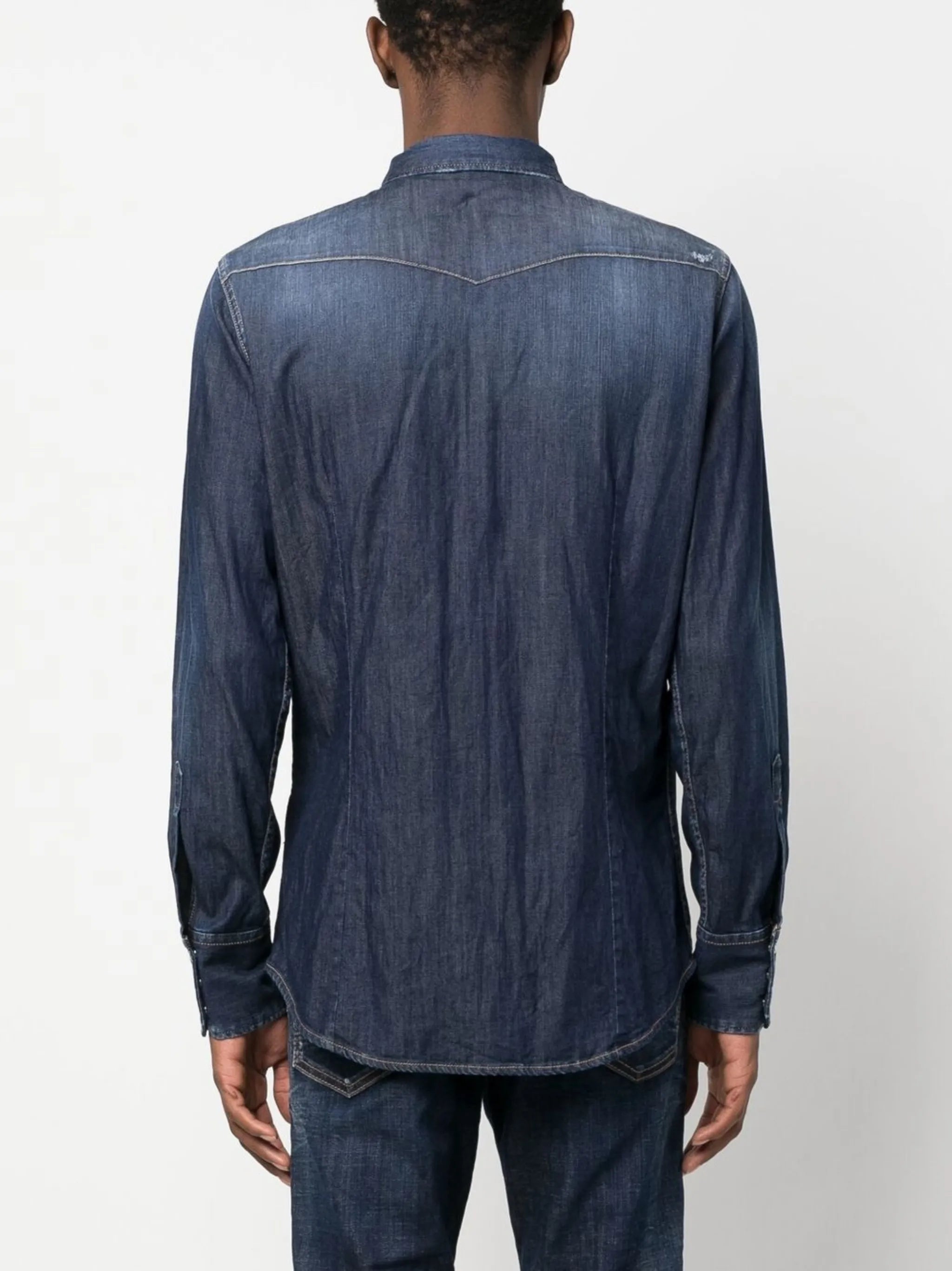 distressed denim shirt