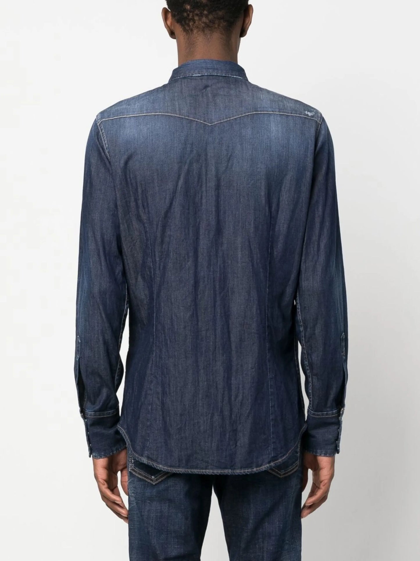 distressed denim shirt