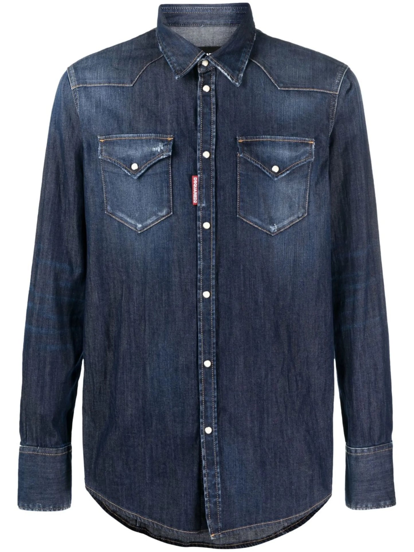 distressed denim shirt