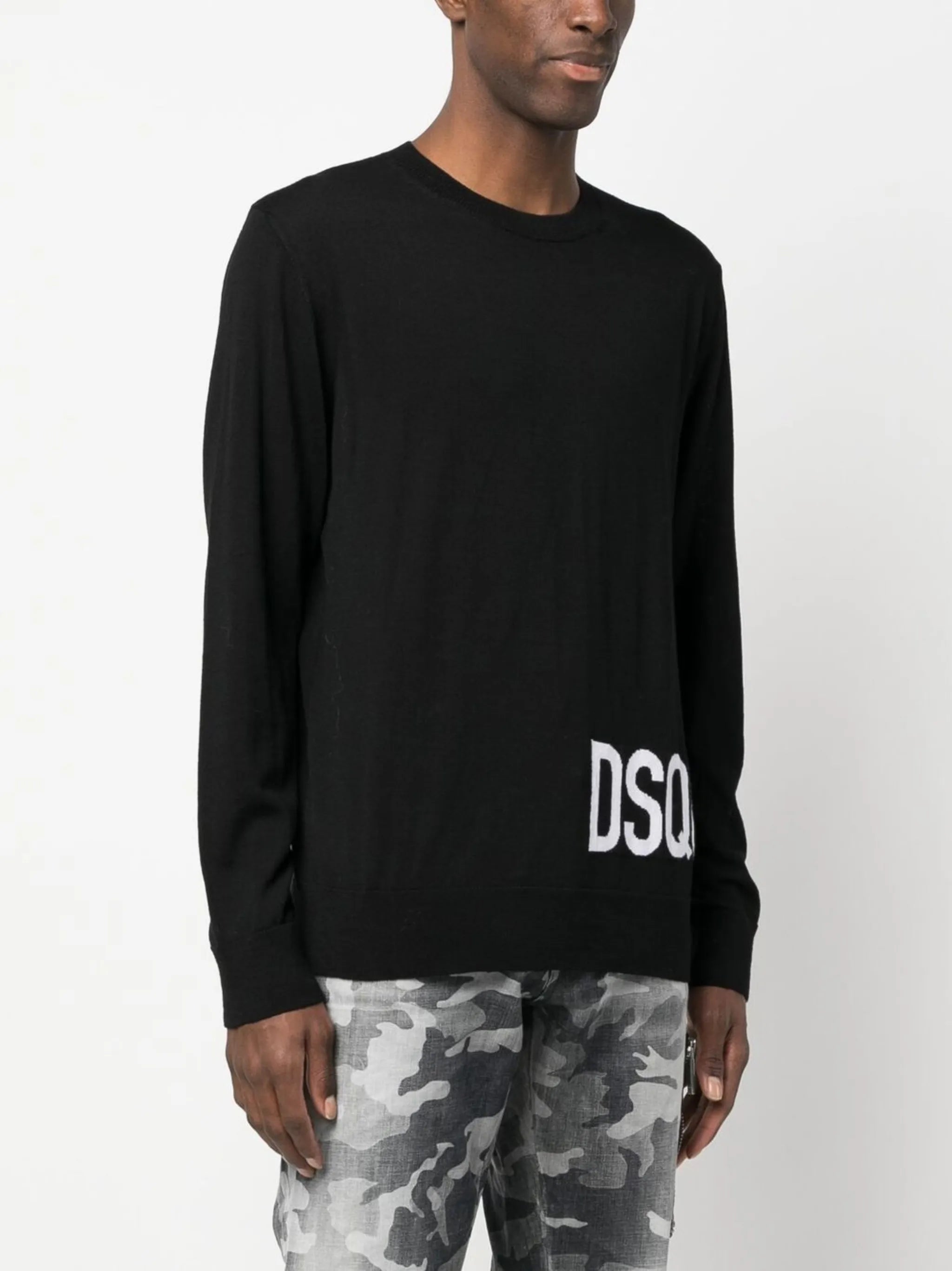 logo-intarsia crew-neck sweater
