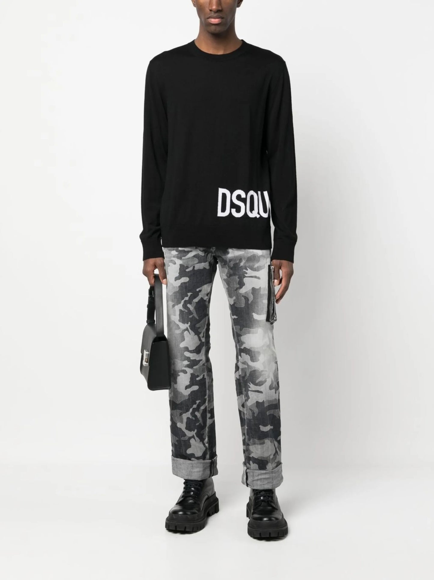 logo-intarsia crew-neck sweater