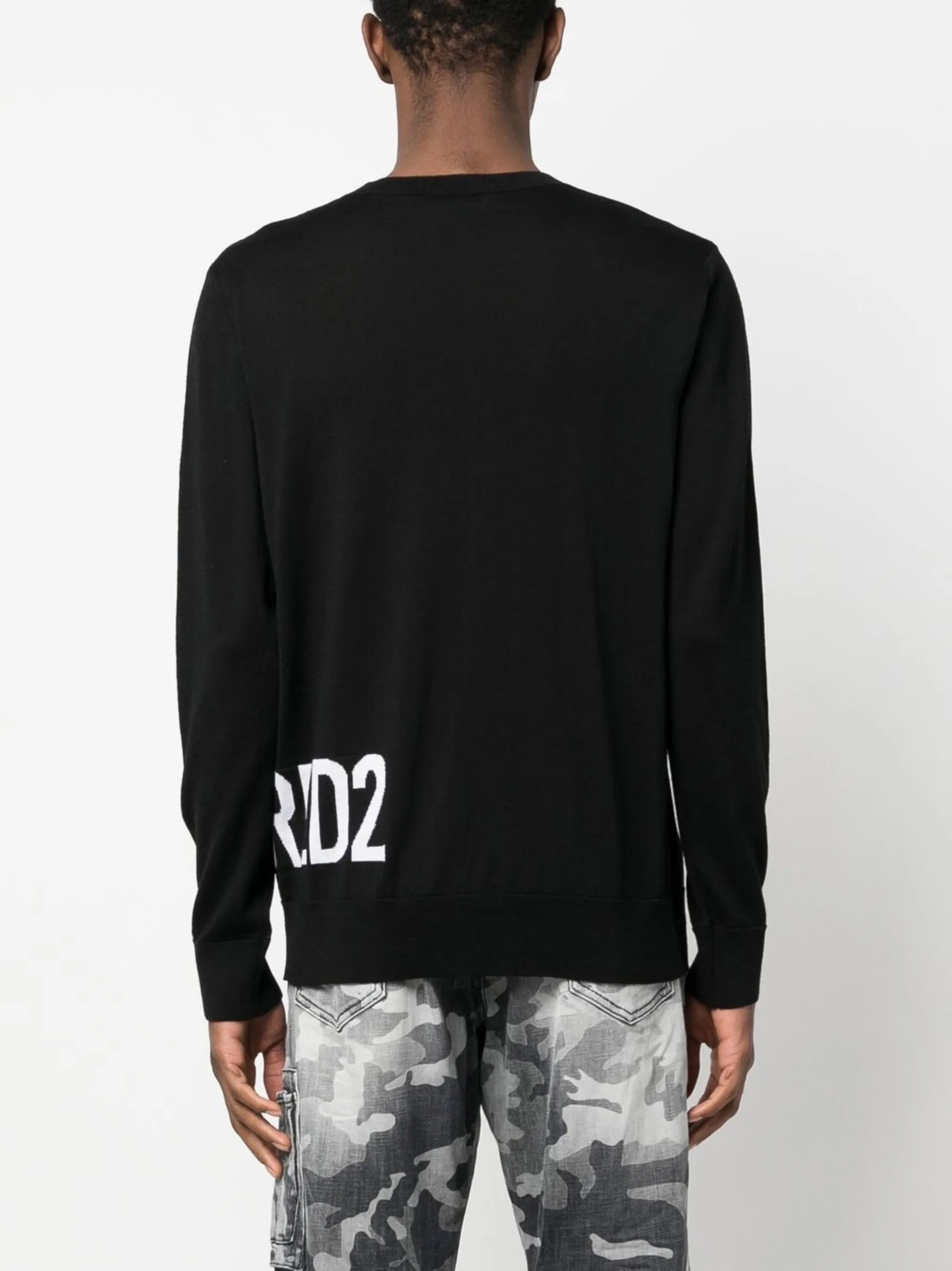 logo-intarsia crew-neck sweater