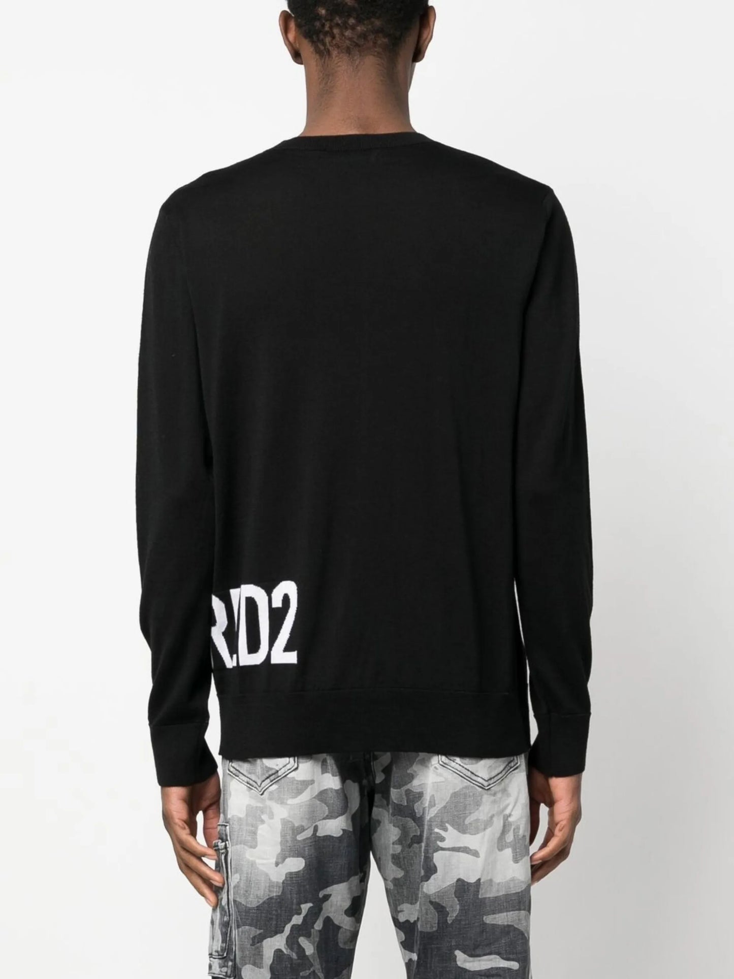 logo-intarsia crew-neck sweater