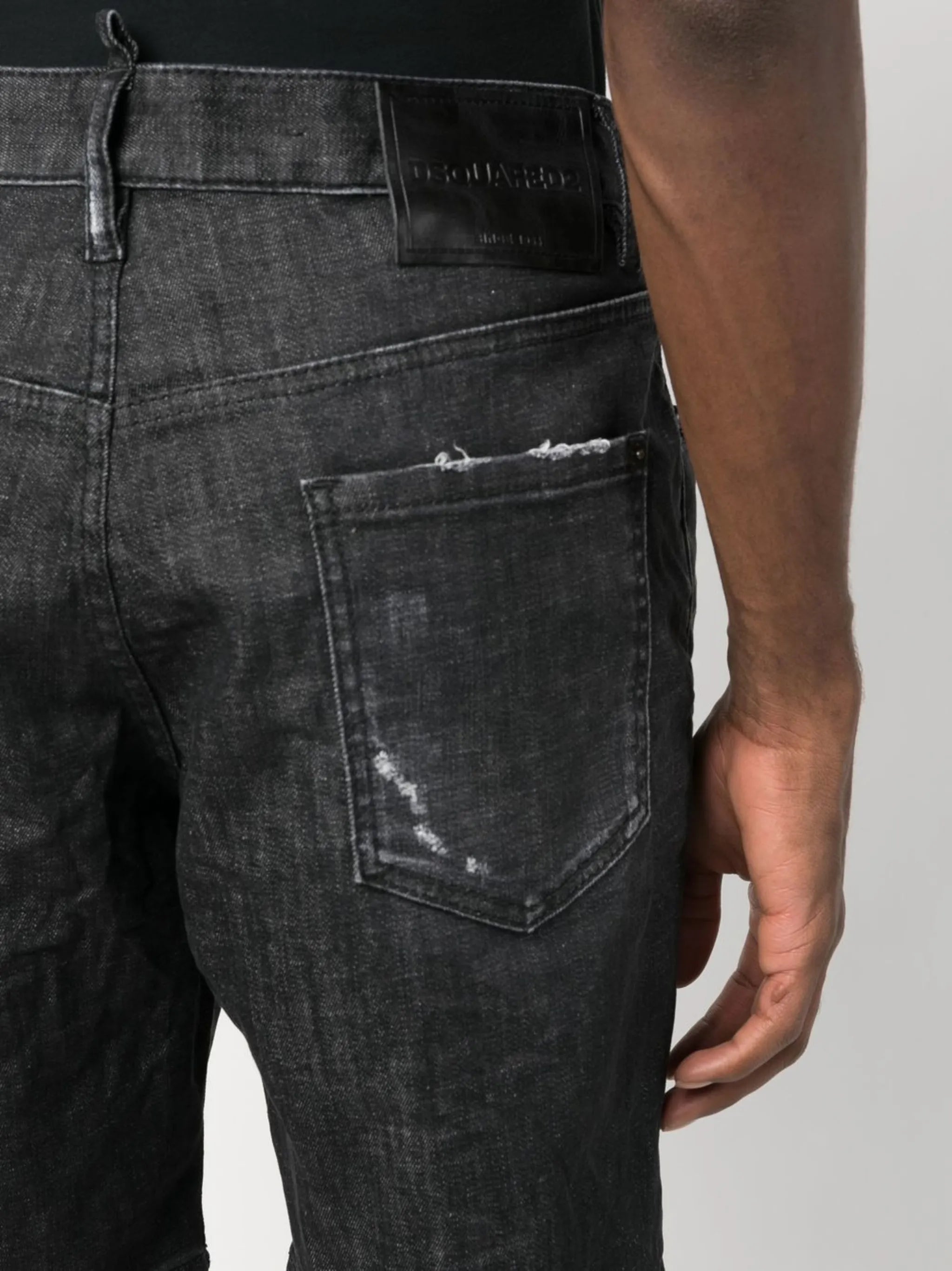 distressed denim shorts