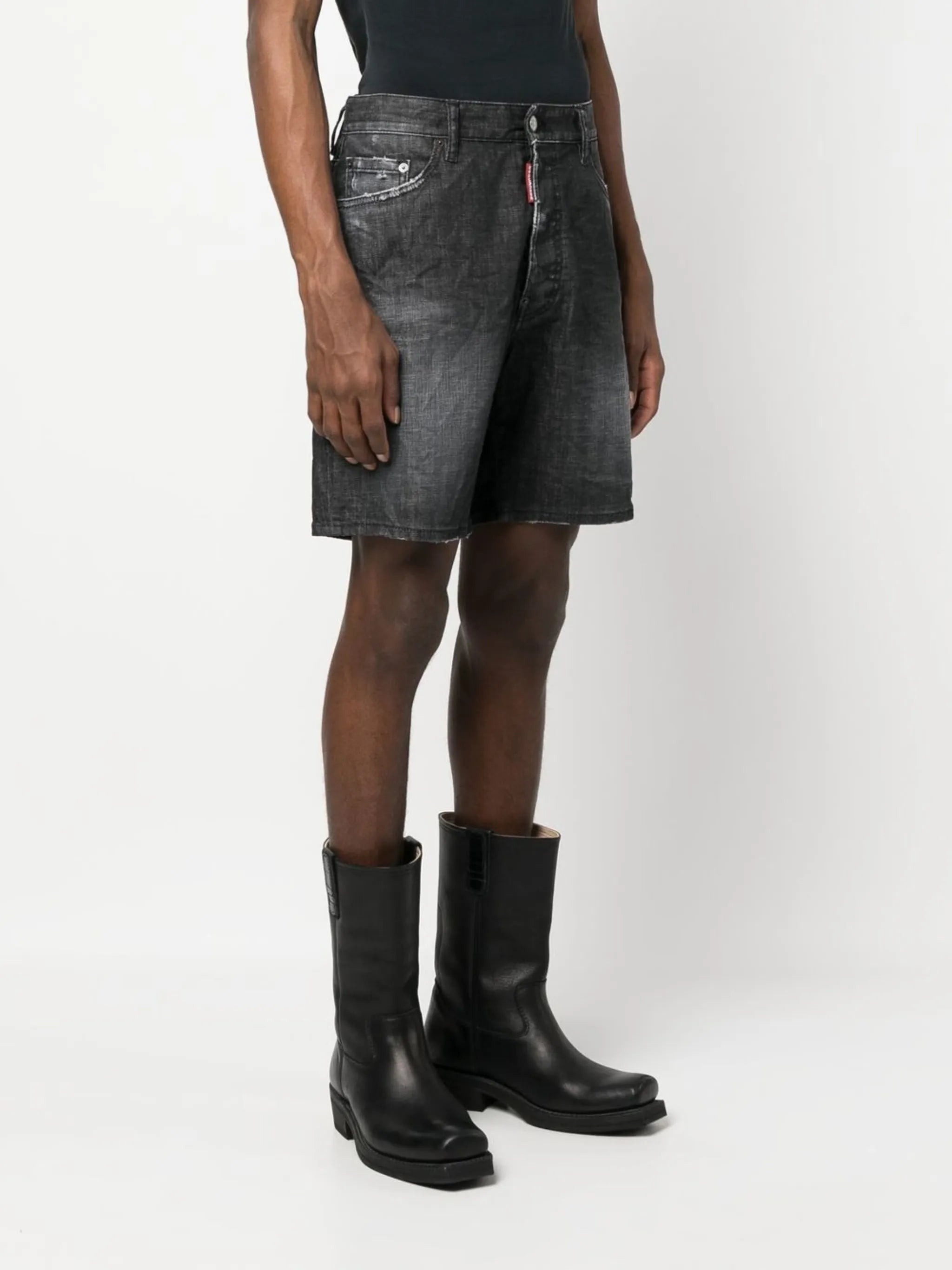 distressed denim shorts