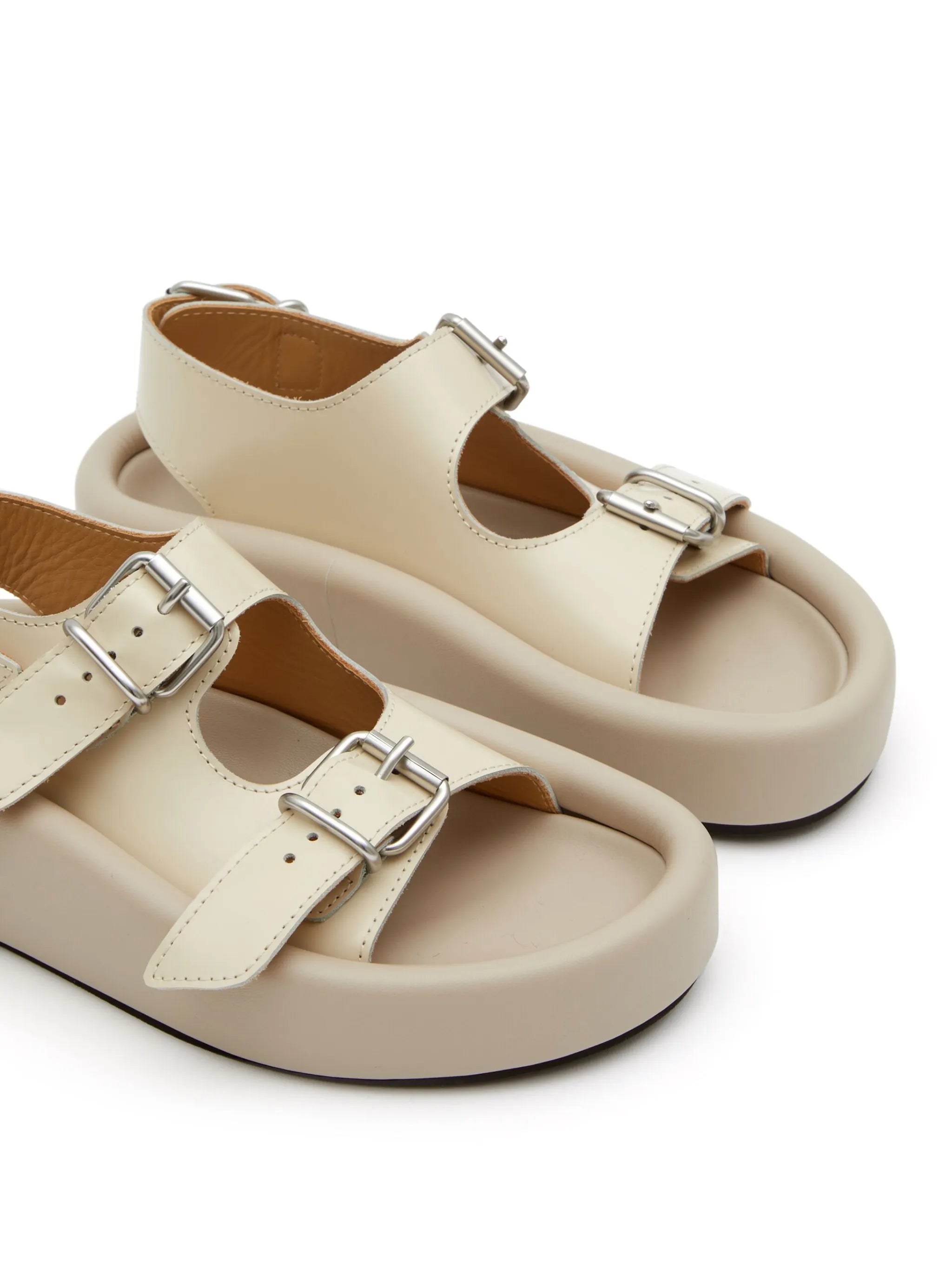 open-toe buckled sandals