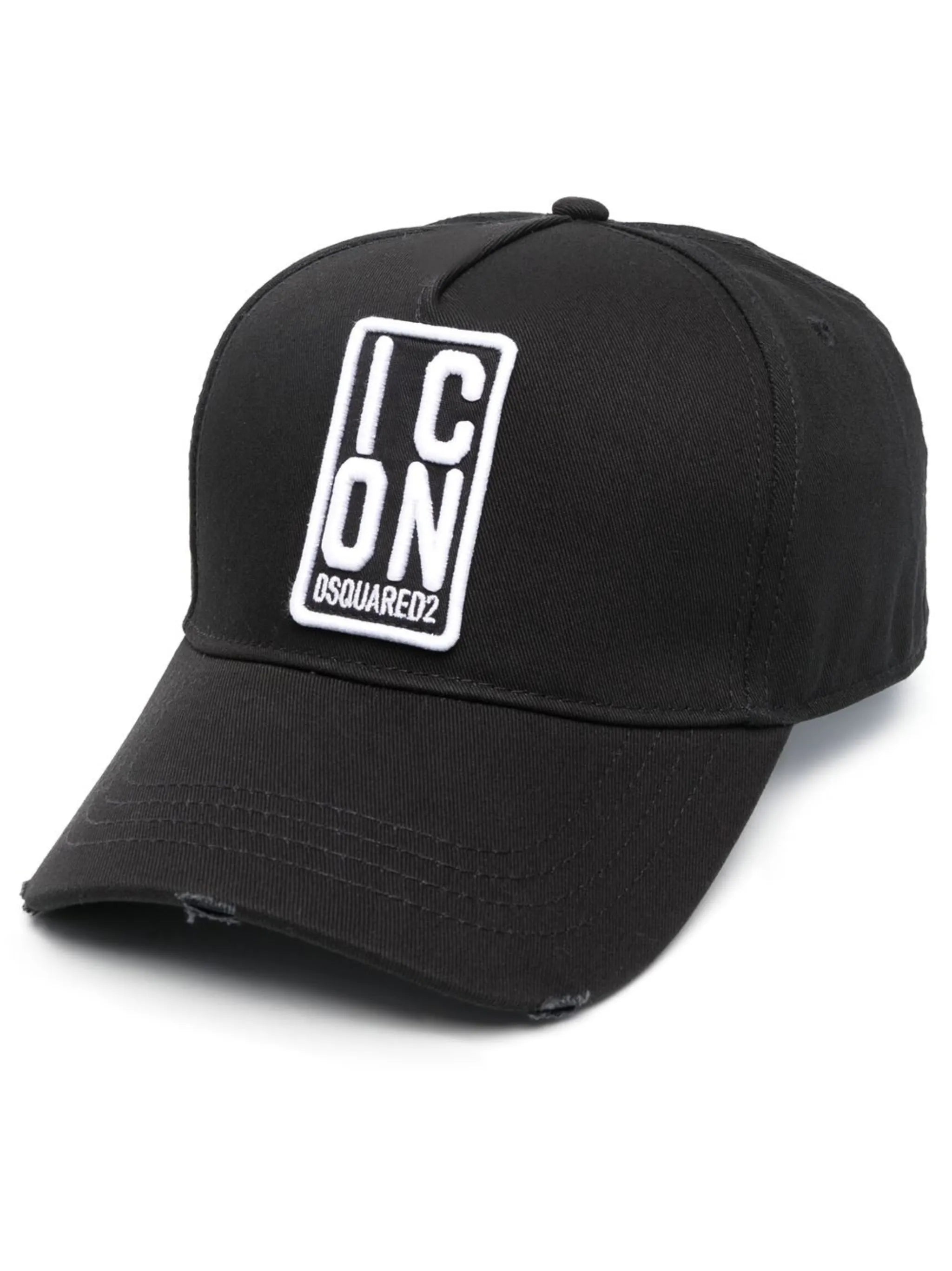 Icon-embroidered cotton baseball cap
