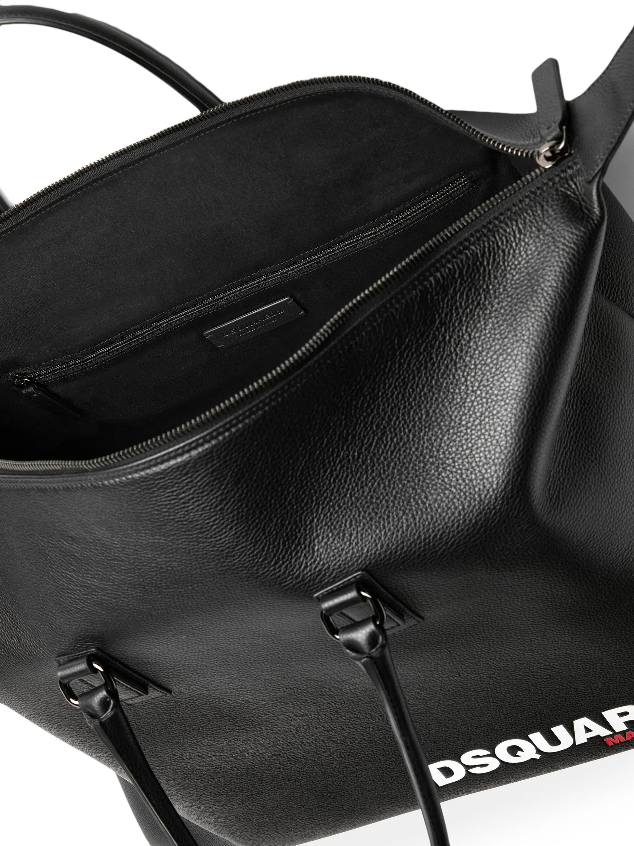 logo-print grained tote bag