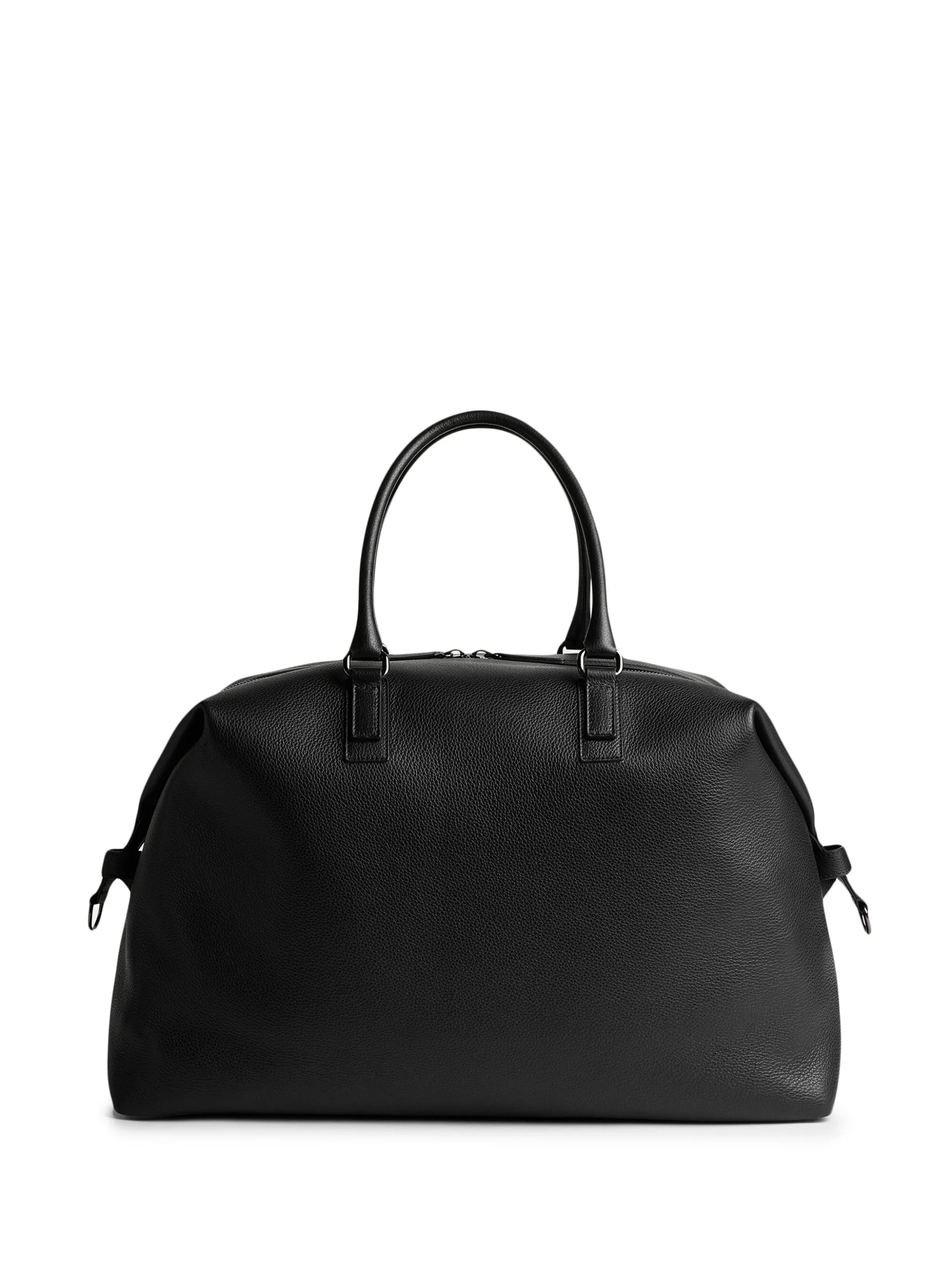 logo-print grained tote bag