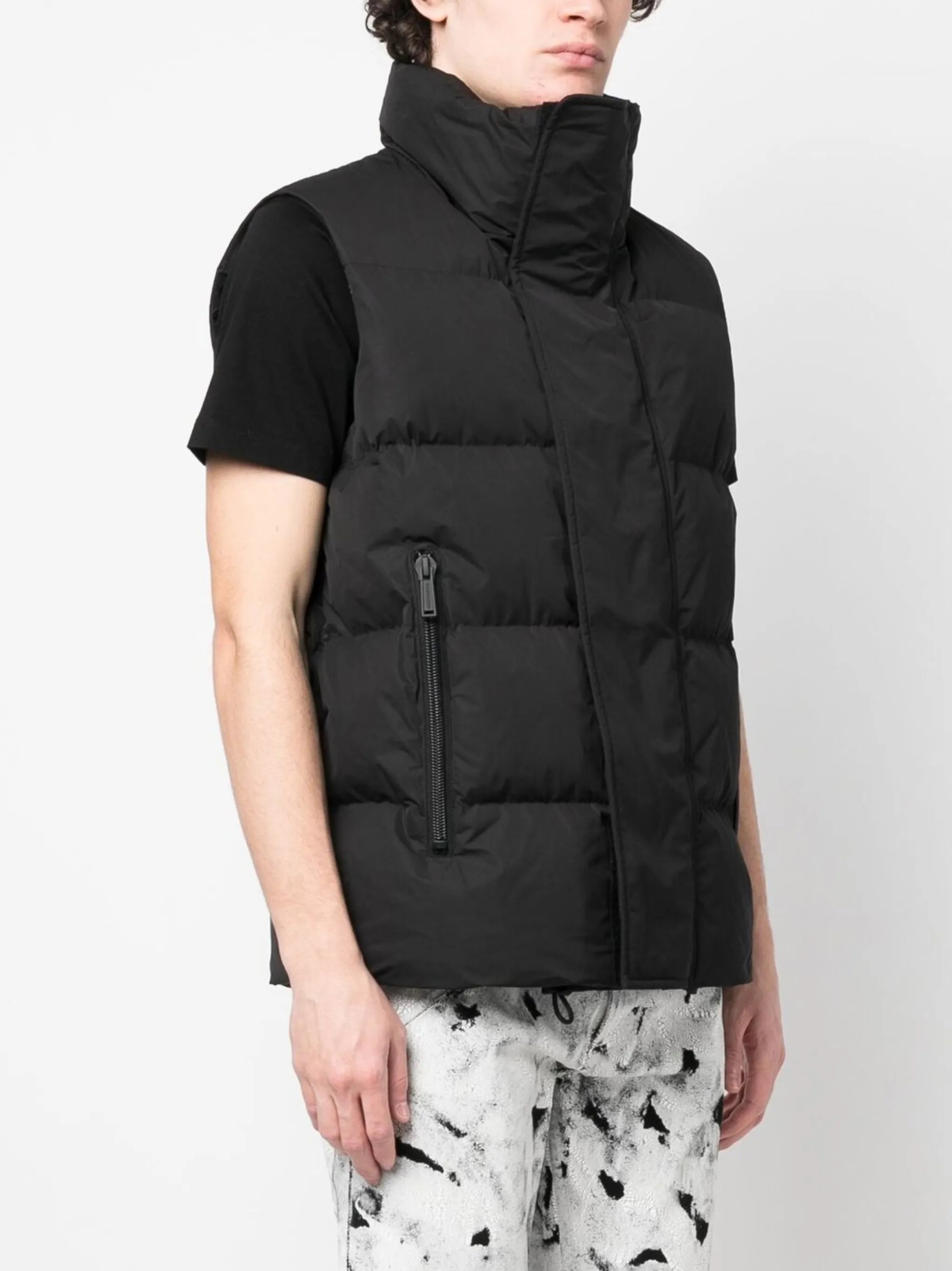 funnel-neck padded gilet