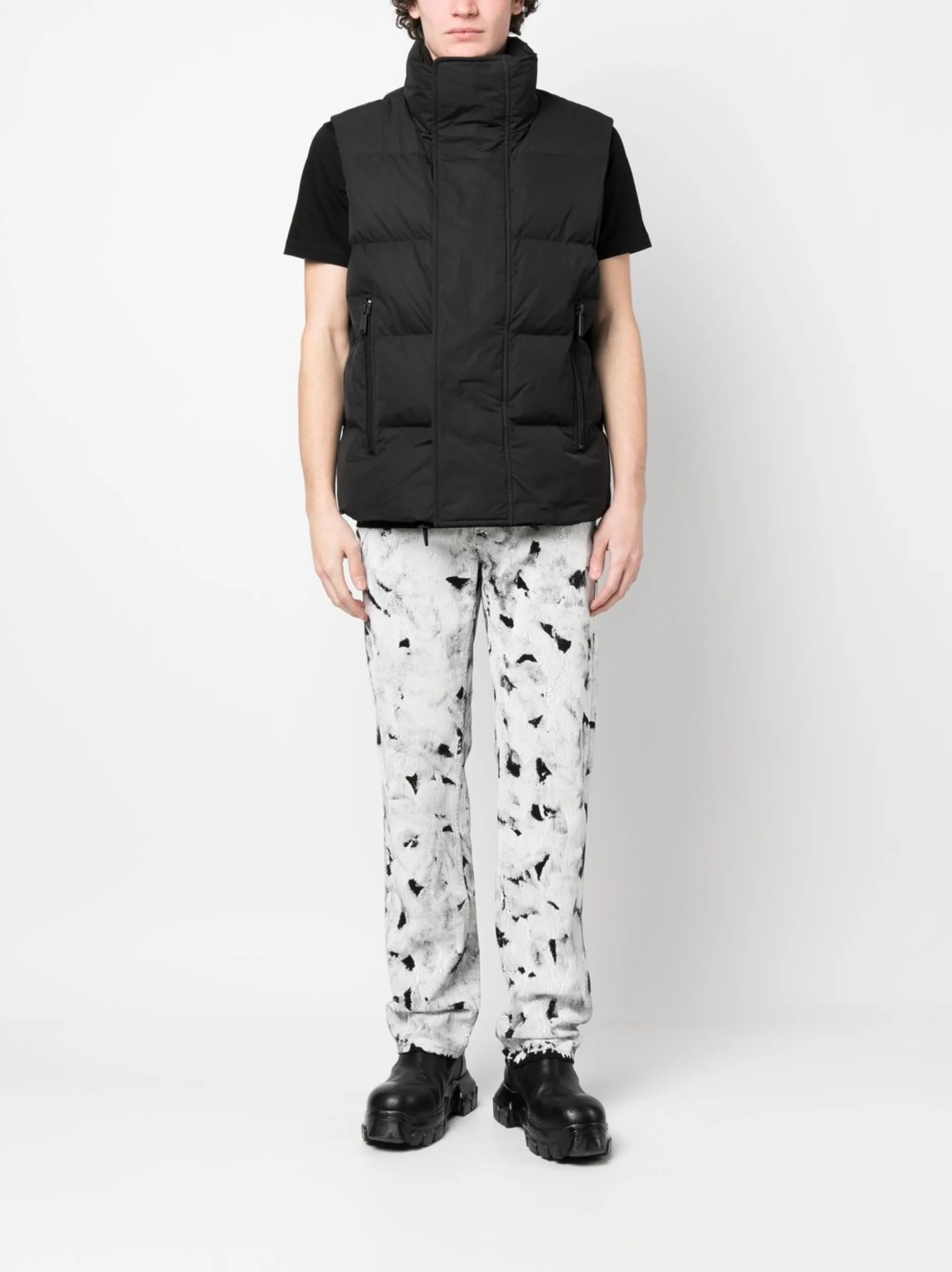 funnel-neck padded gilet
