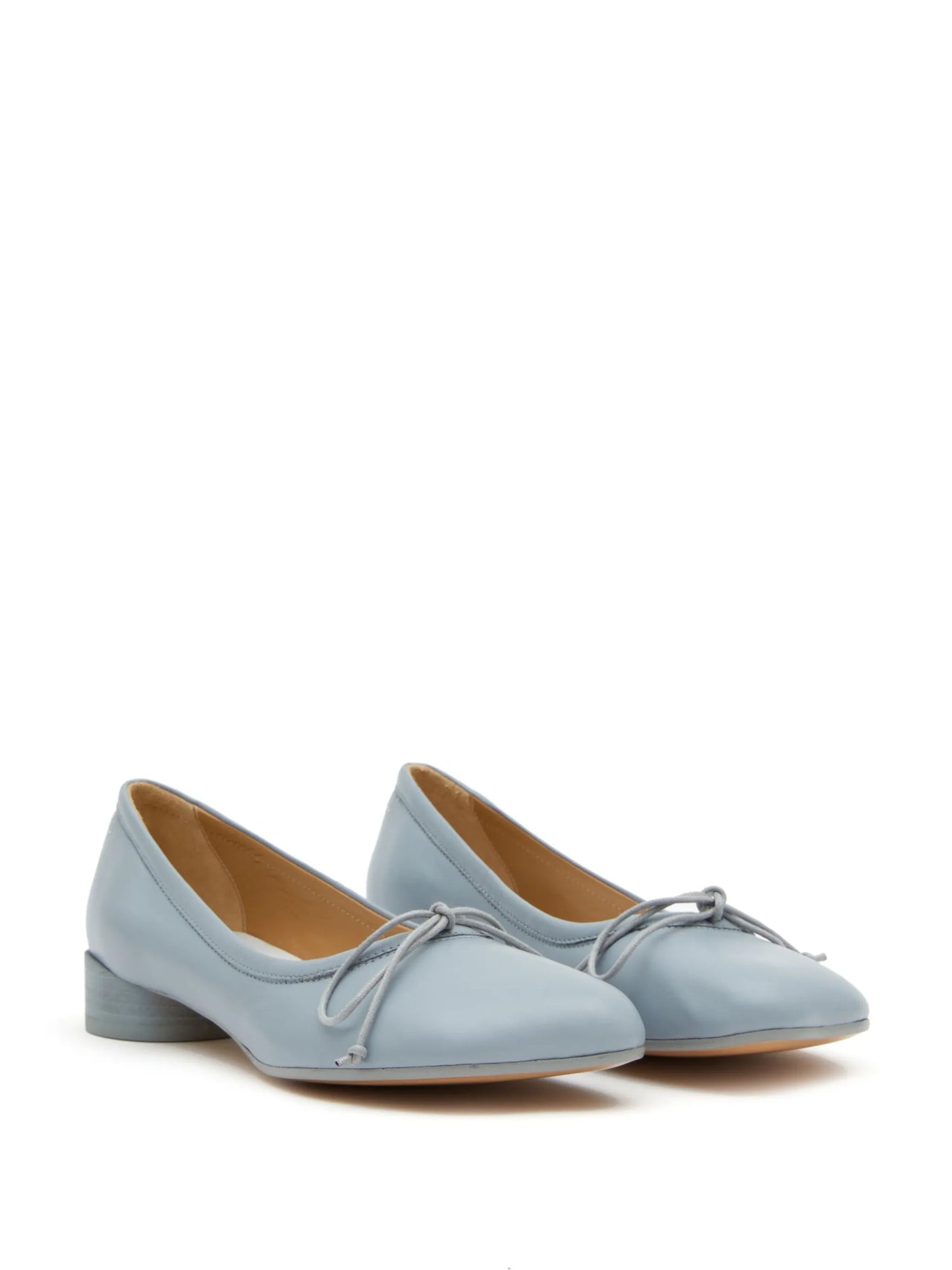 Anatomic bow-detail leather ballerinas