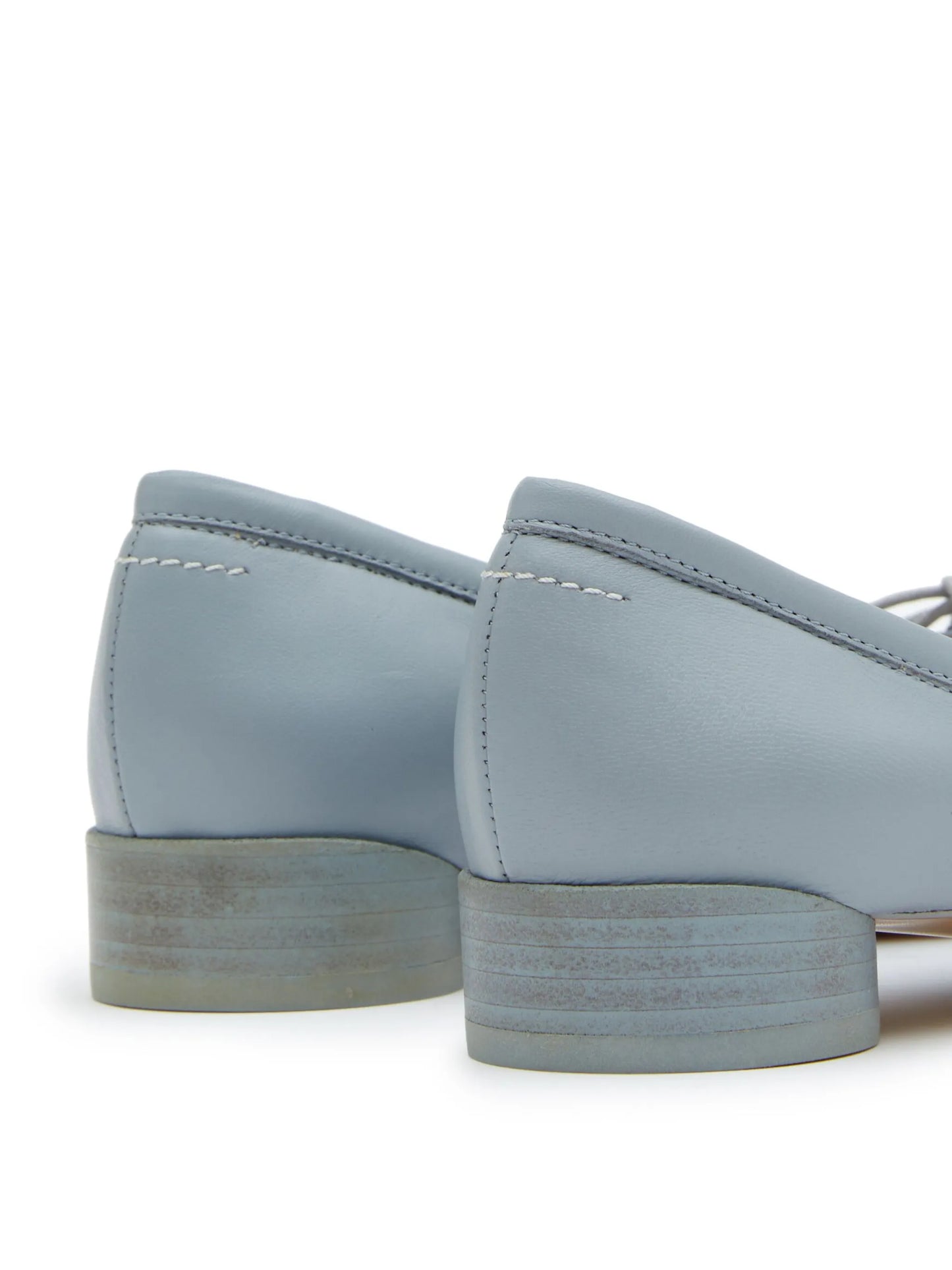 Anatomic bow-detail leather ballerinas