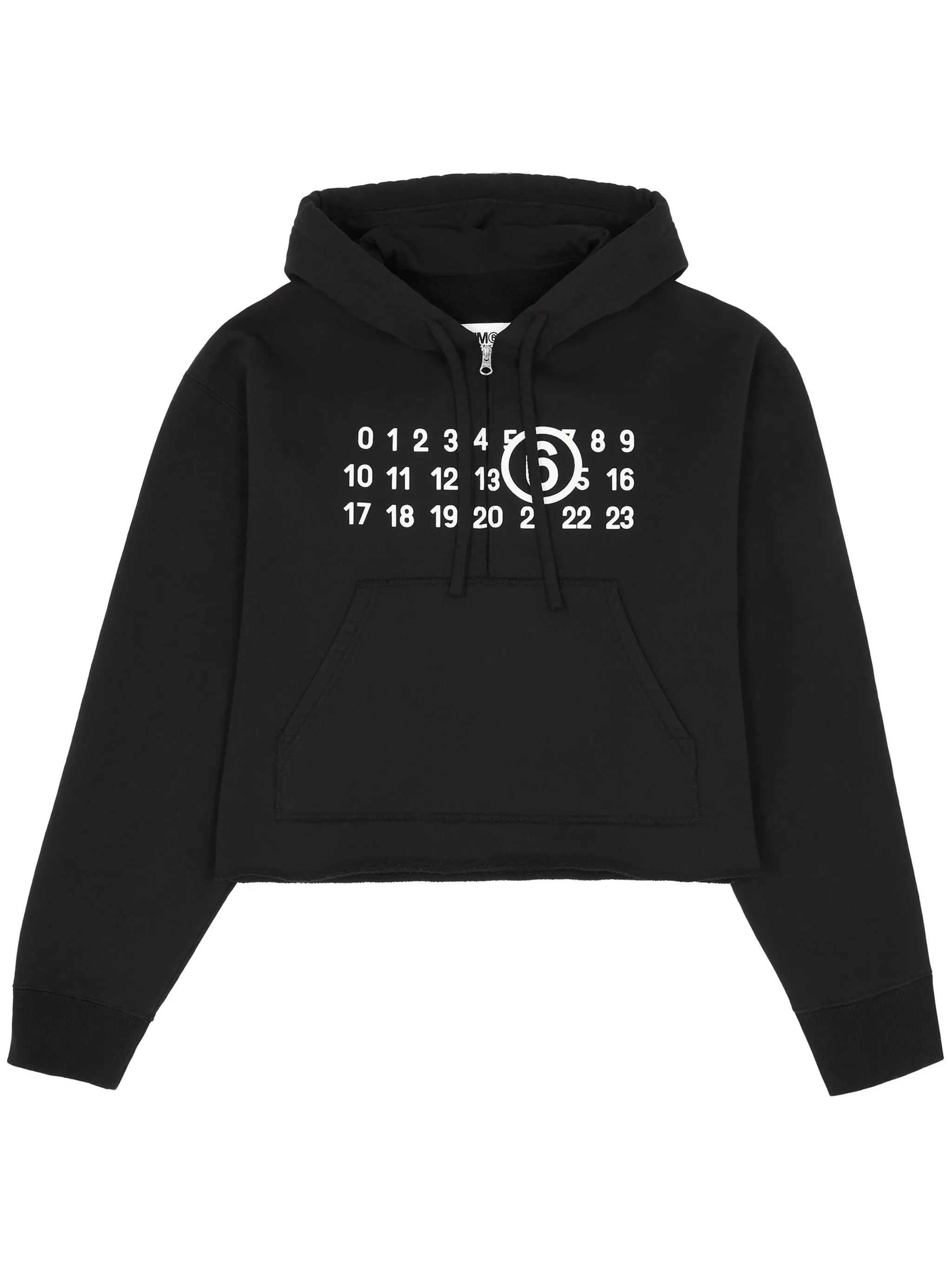 numbers-motif zip-up hoodie